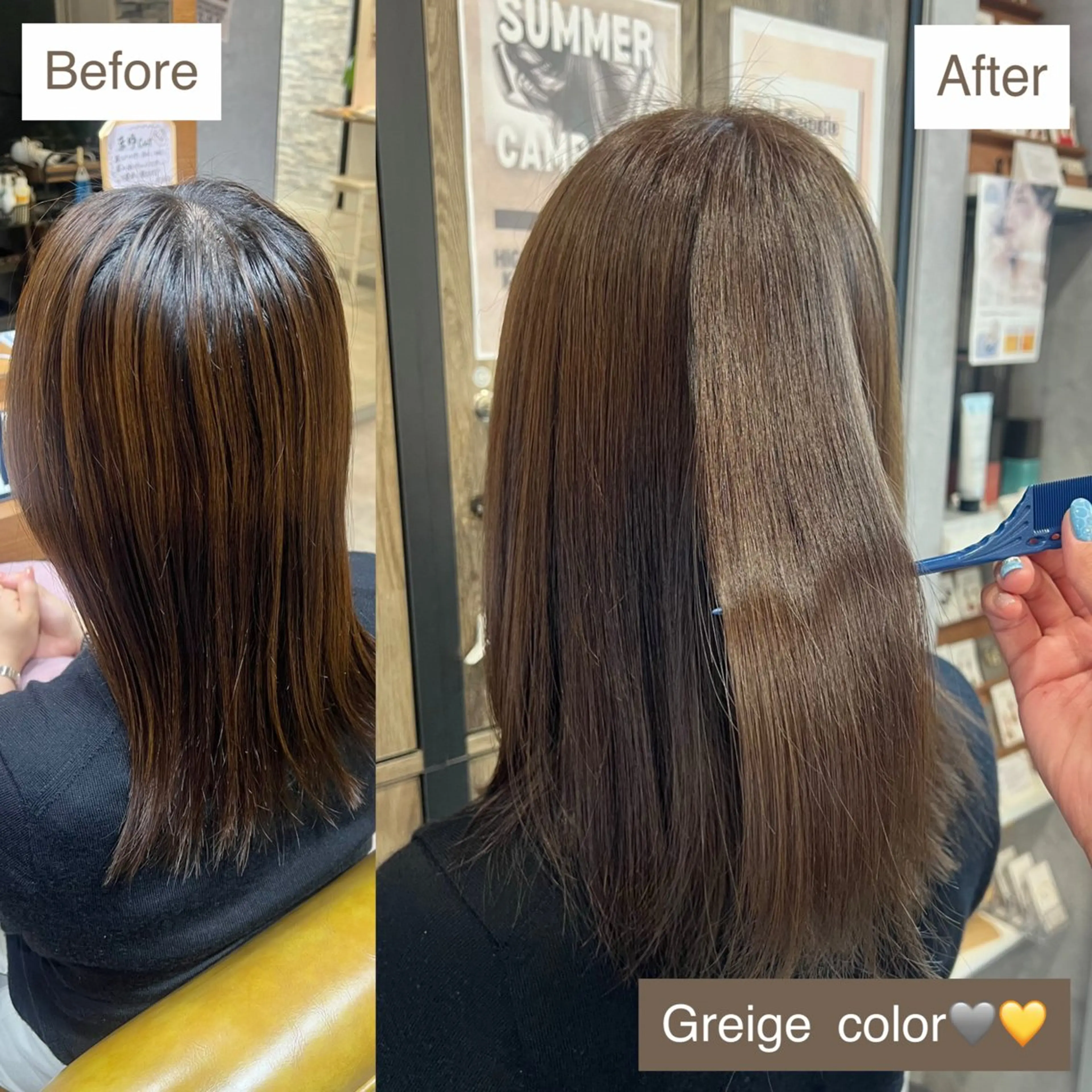 ミディアム カラー ブリーチ 透明感カラー グレージュ ブリーチなしカラー 🌺モデル募集中🥥 𝘈𝘺𝘢𝘯𝘦のヘアスタイル