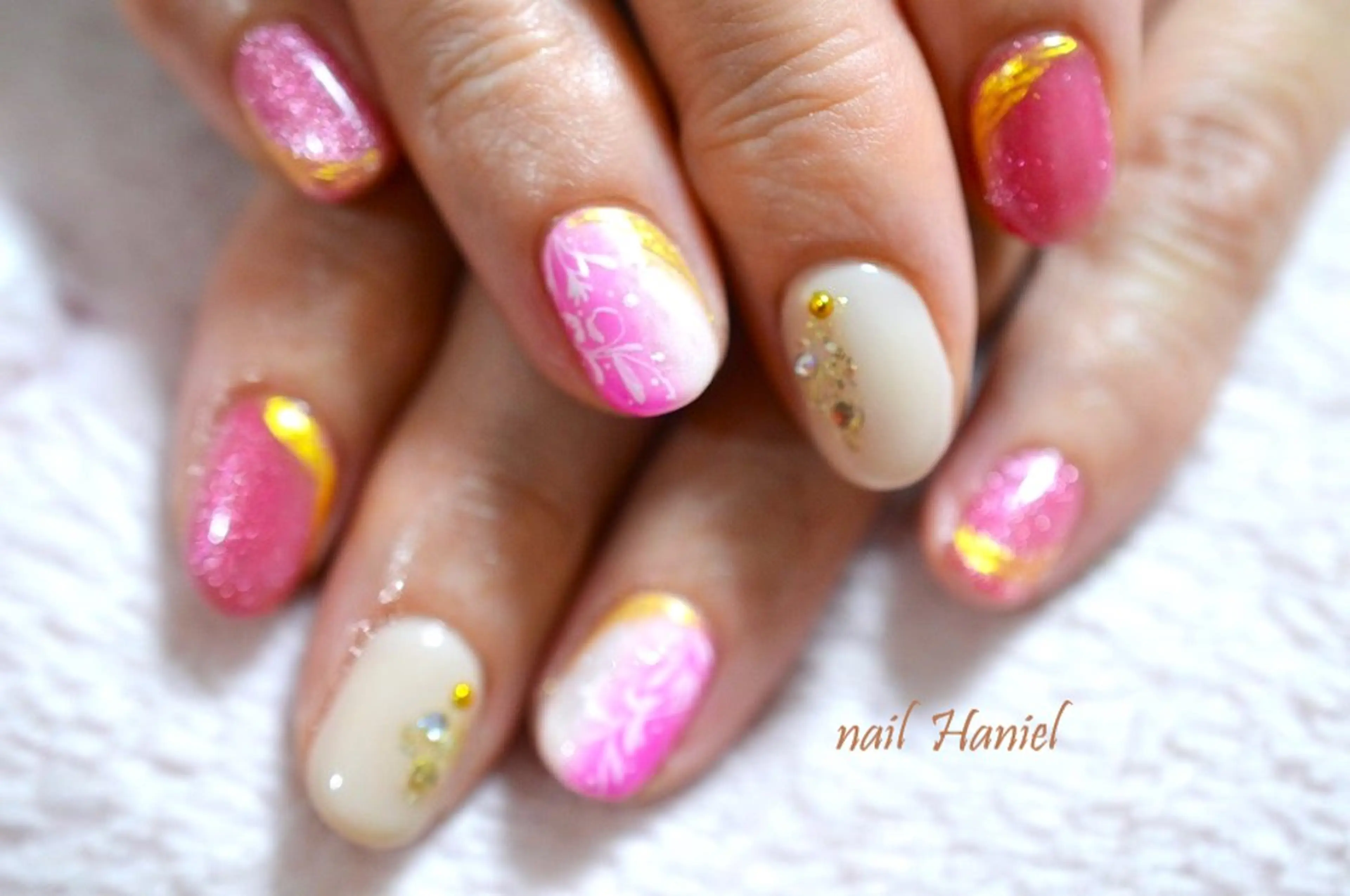 ネイル アートネイル ジェルネイル 韓国ネイル ロングネイル パラジェル ハンドネイル nail Haniel所属・半蔵門サロンハニエル 魅神 ちよのネイルデザイン