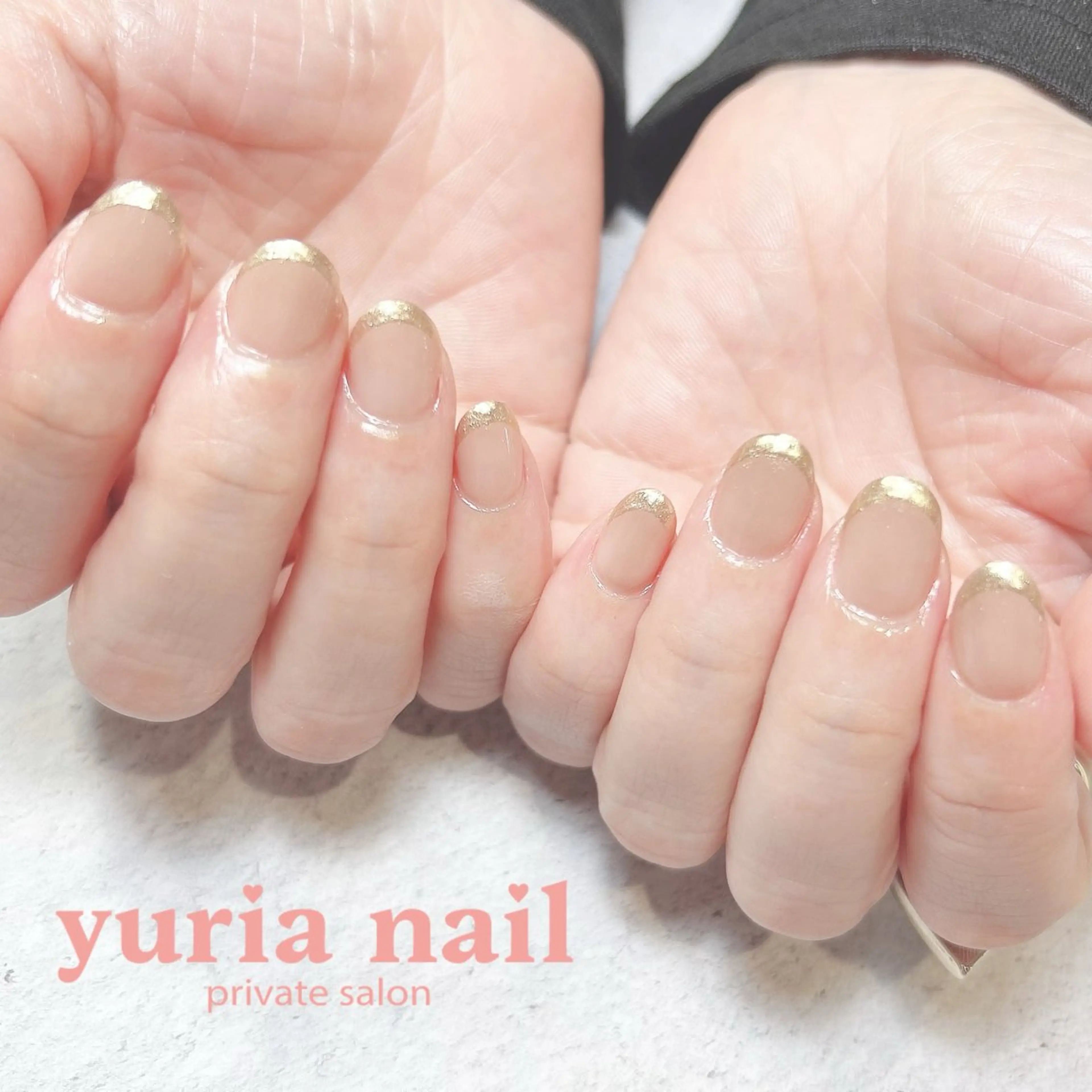 ネイル アートネイル フレンチネイル ジェルネイル ゴールド ミラーネイル ハンドネイル 小林 ゆりあのネイルデザイン