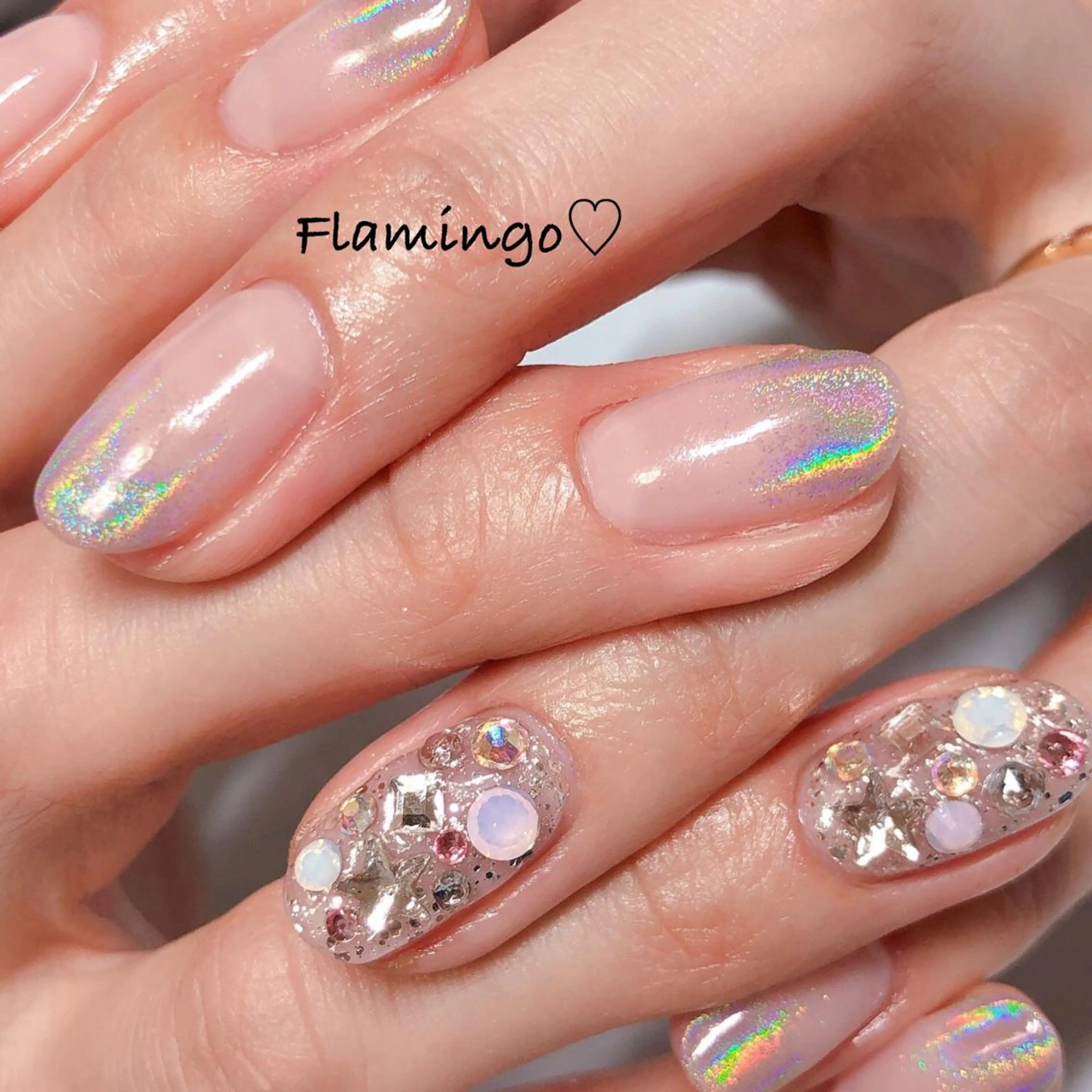 ネイル グラデーション キラキラネイル オフィスネイル シンプルネイル ストーンネイル 40代からの爪を守る ×ケア重視サロン♡のネイルデザイン