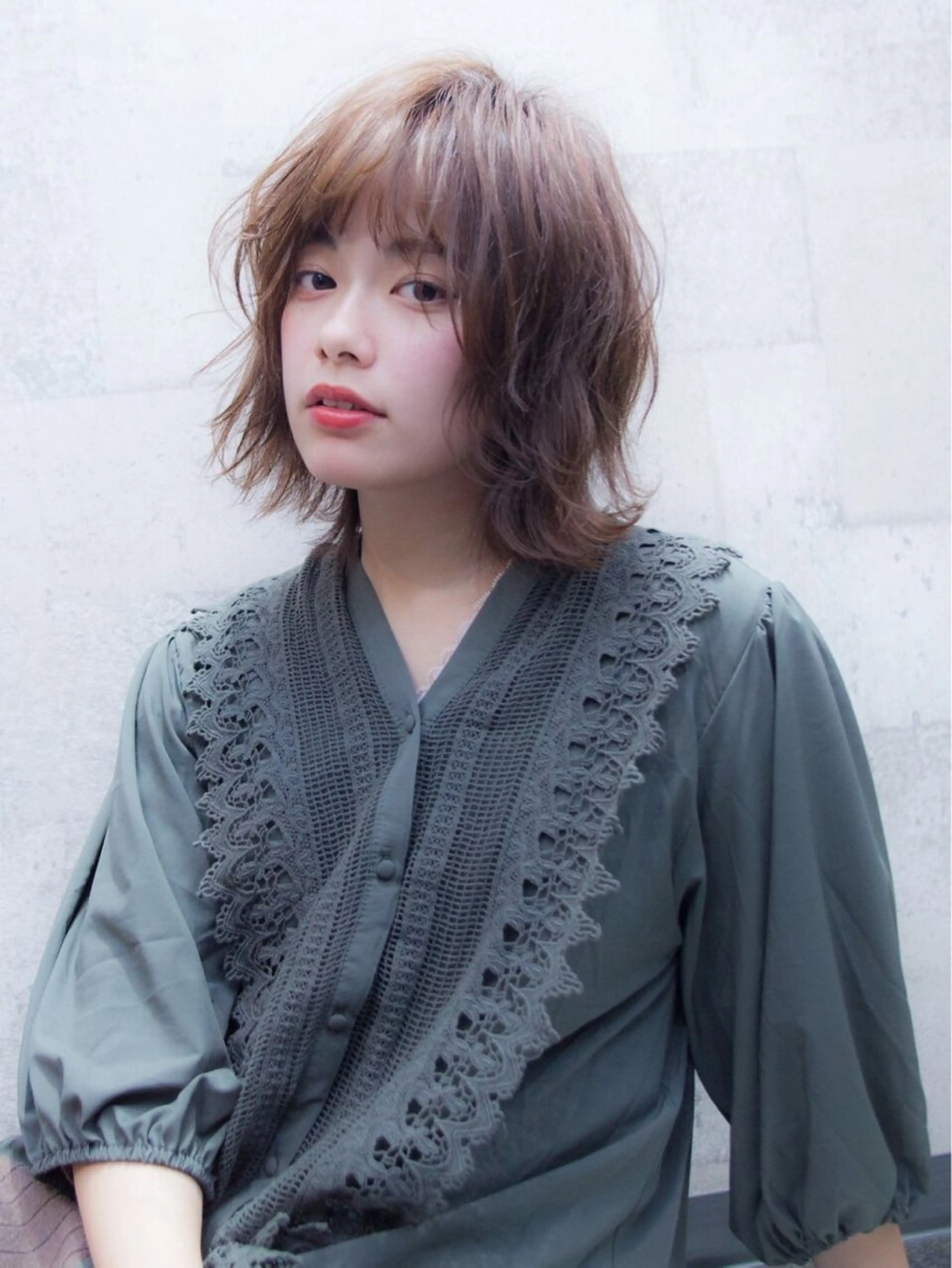 ミディアム カラー カット ヘアカラー トリートメント 高濃度水素/髪質改善 /柳原大輝のヘアスタイル
