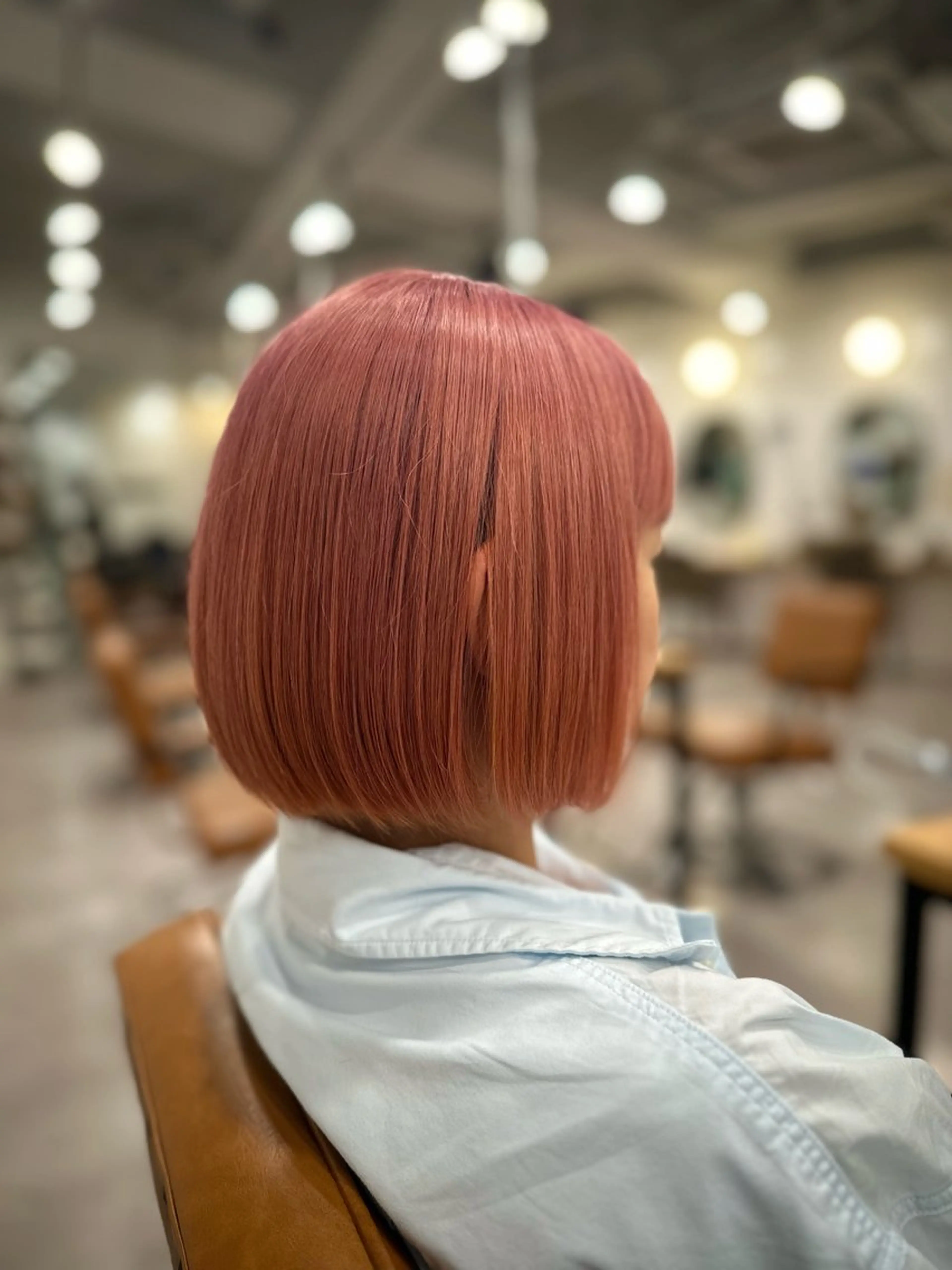 ショート カラー ショートボブ ピンクカラー ボブ ショートヘア ヘアカラー トリートメント ケアカラーリスト✂️ SHIAN   フジのヘアスタイル