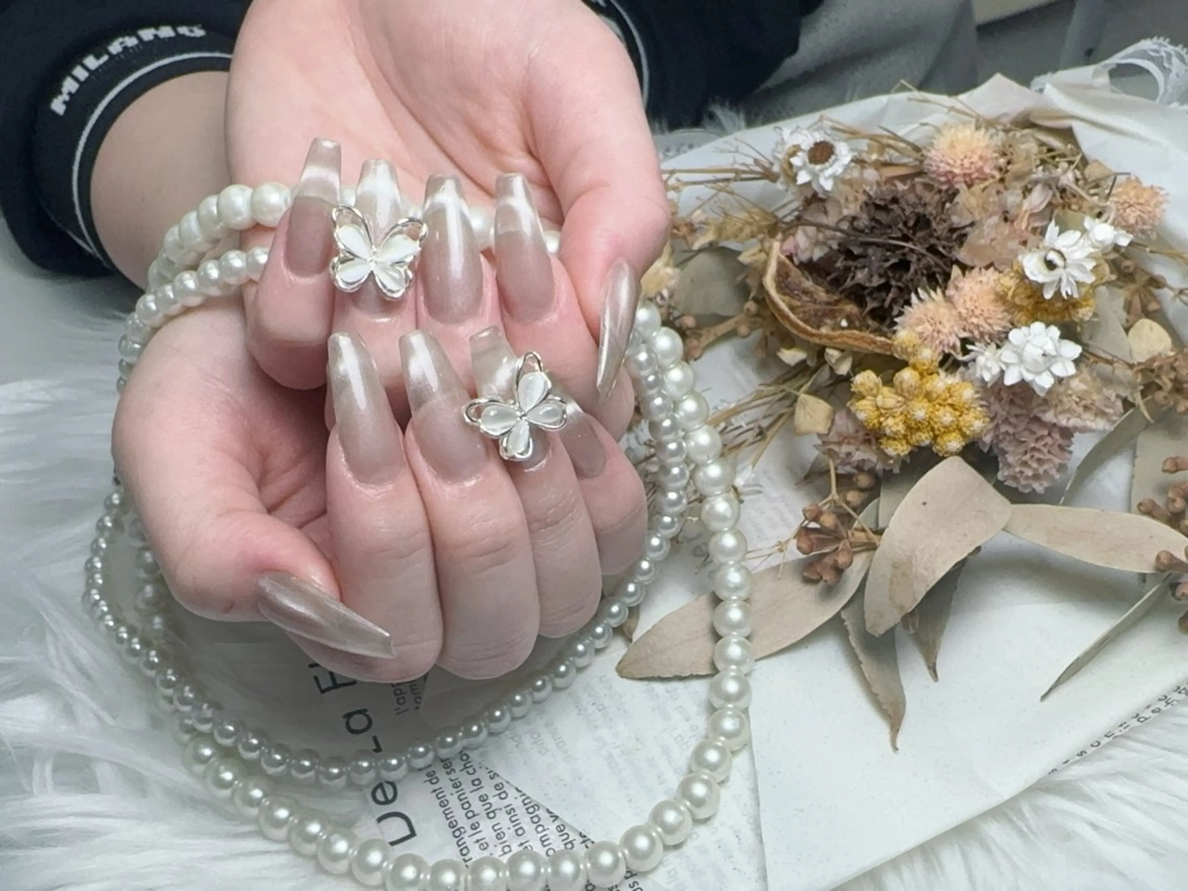 ネイル 長さ出し フレンチネイル ジェルネイル ガラスフレンチ 韓国ネイル ハンドネイル ハンドケア For U nail スカルプ専門店のネイルデザイン