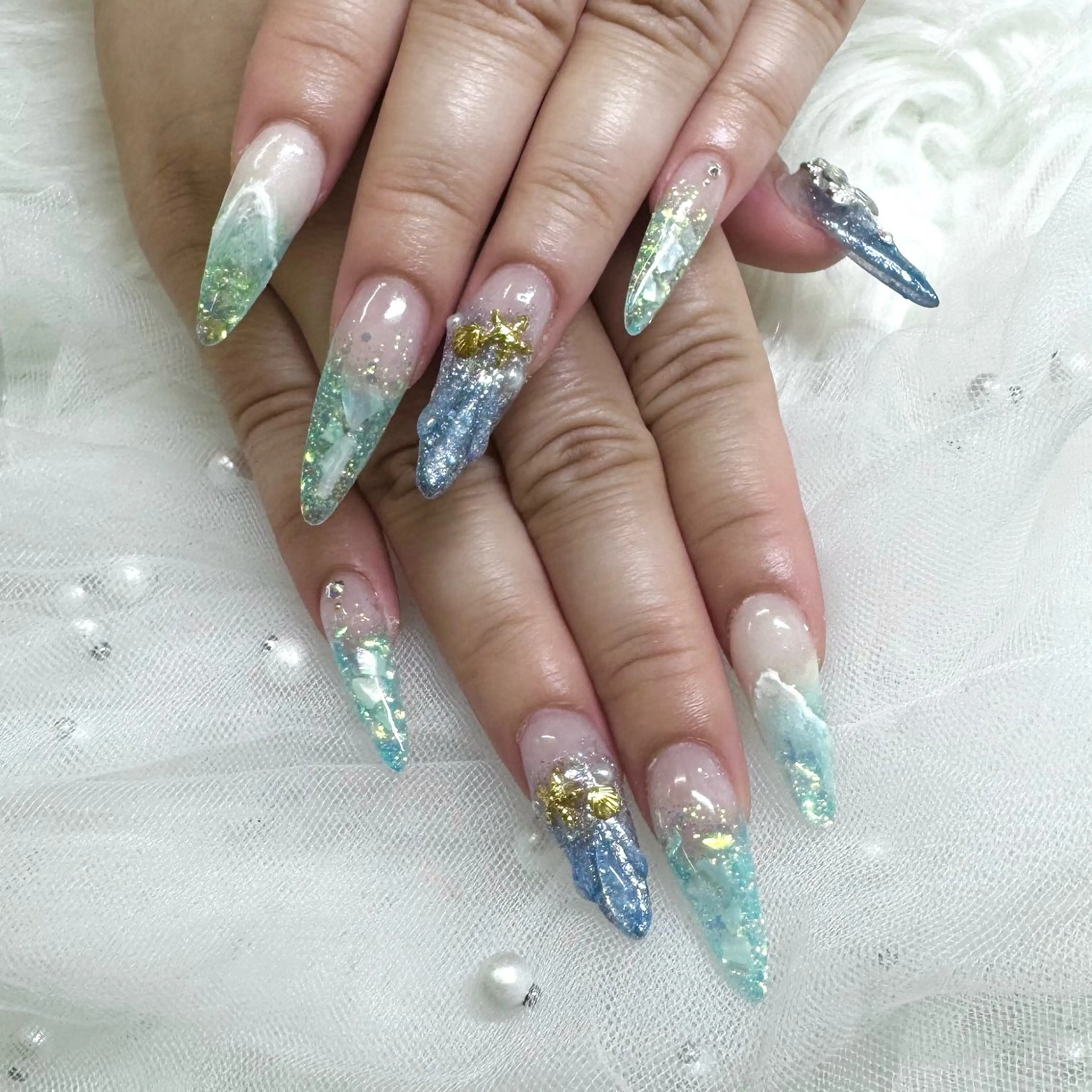 ネイル スカルプネイル ハンドネイル Nail salon LUCAS,K 《ネイルサロンルーカス》千葉中央 スカルプ所属・LUCAS 千葉 AOI💅🏾💕のネイルデザイン