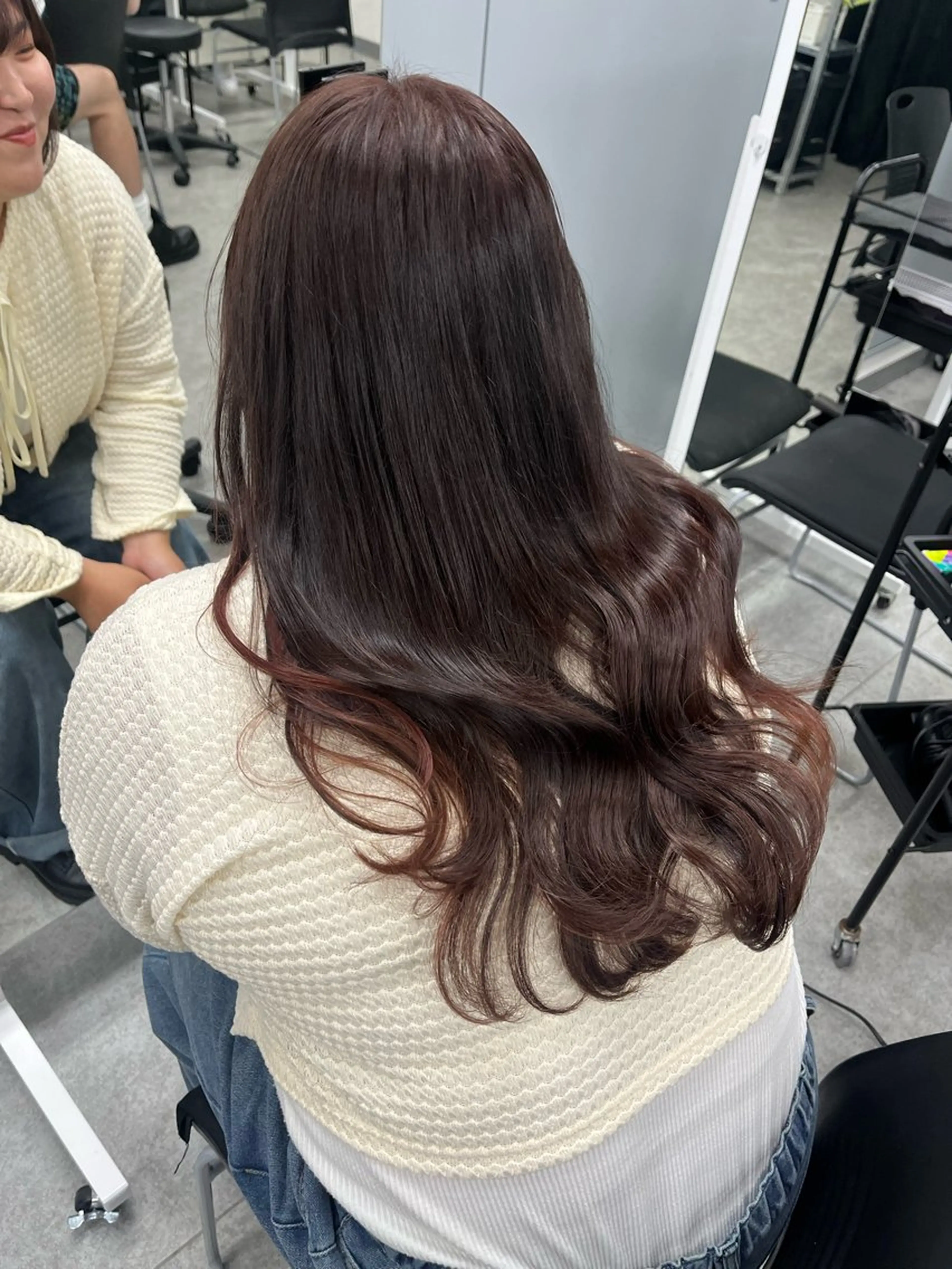 ロング カラー ケアカラー ピンクカラー 大人上品ベージュ 🎀HARUNAのヘアスタイル