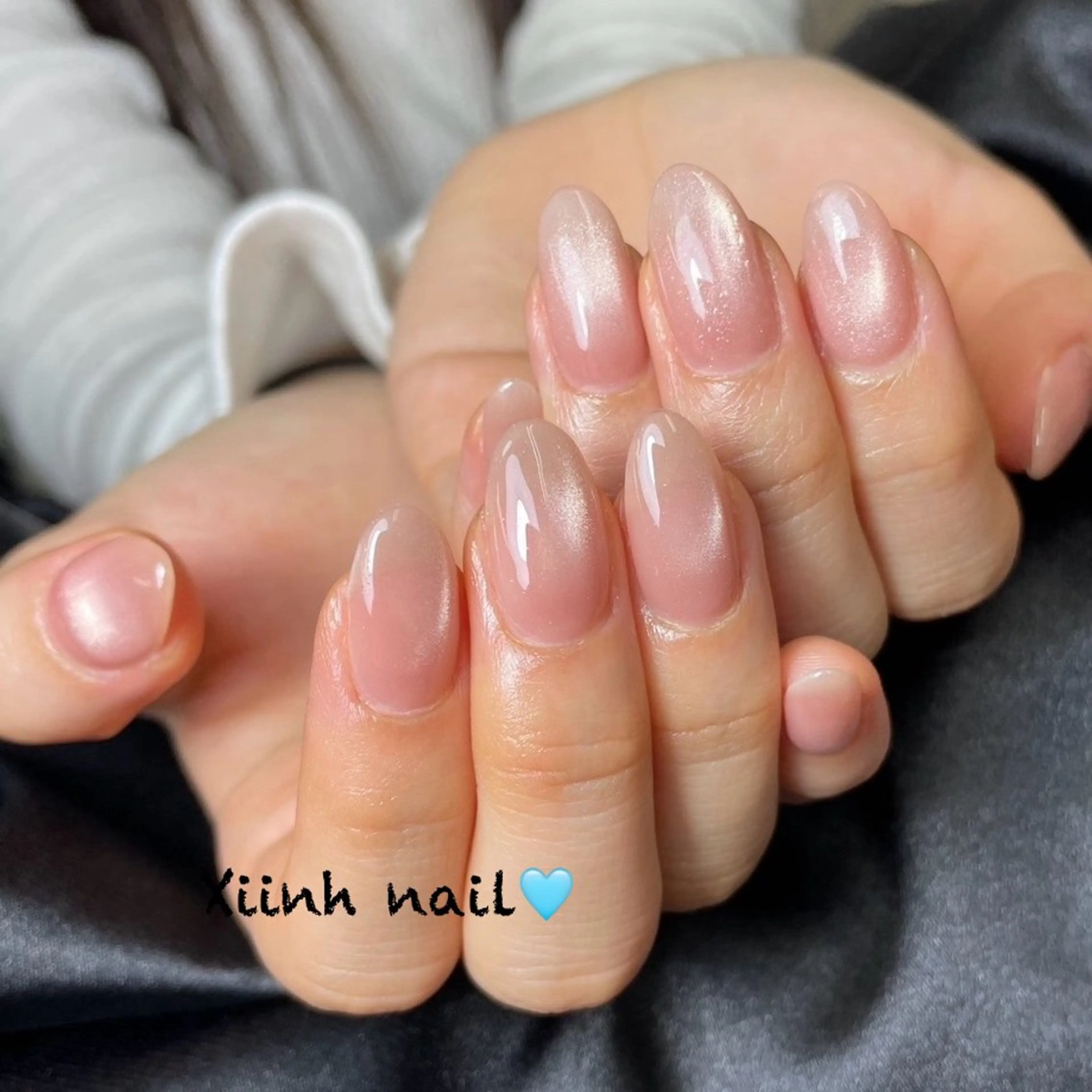 ネイル チークネイル 桜ネイル 長さ出し フットネイル ジェルネイル ハンドネイル XIINH NAIL SALONのネイルデザイン