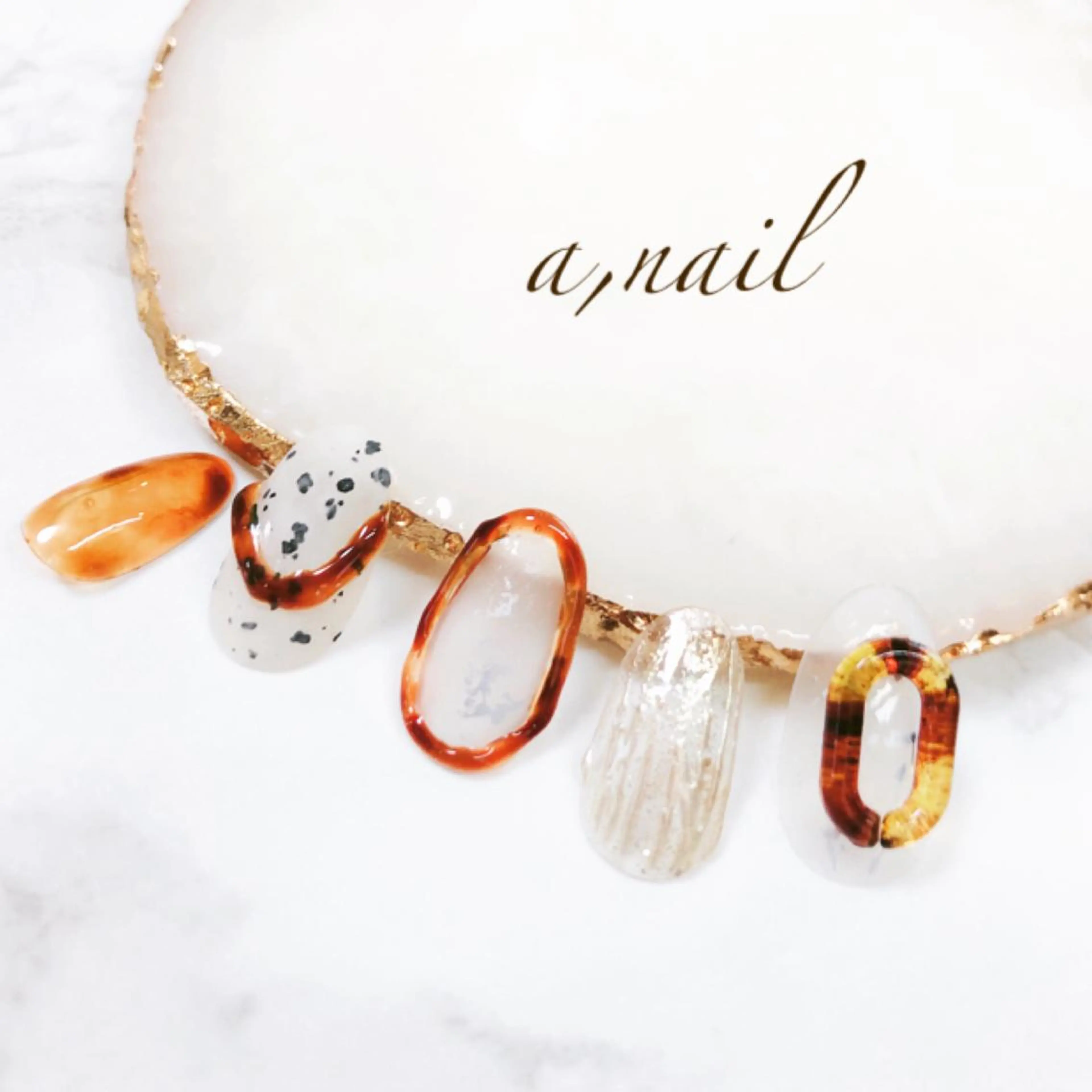 ネイル べっ甲ネイル フットネイル ジェルネイル グラデーション マットネイル ネイルサロン エーネイルのネイルデザイン