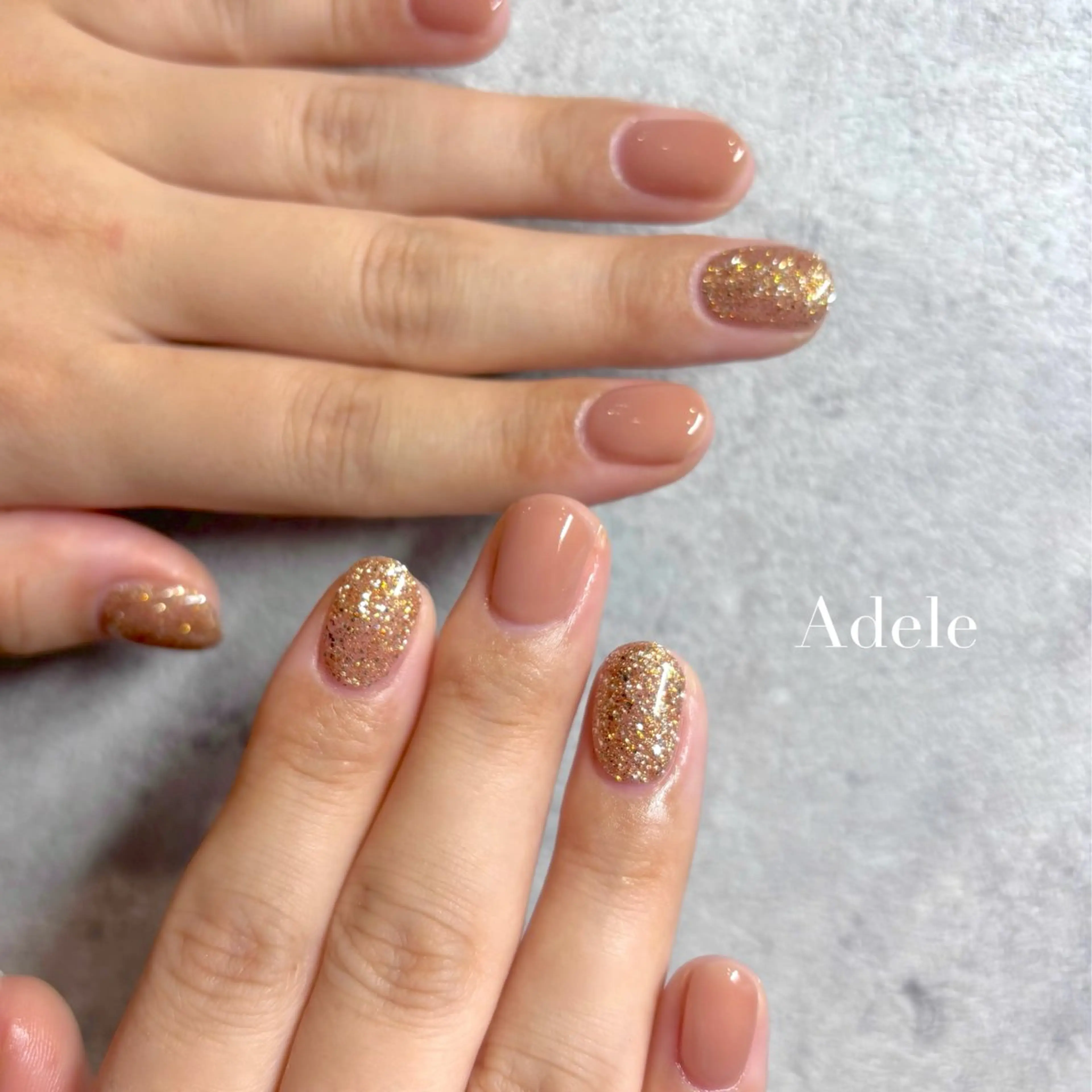 ネイル ラメ(グリッター) ワンカラーネイル ハンドネイル Adele saraのネイルデザイン