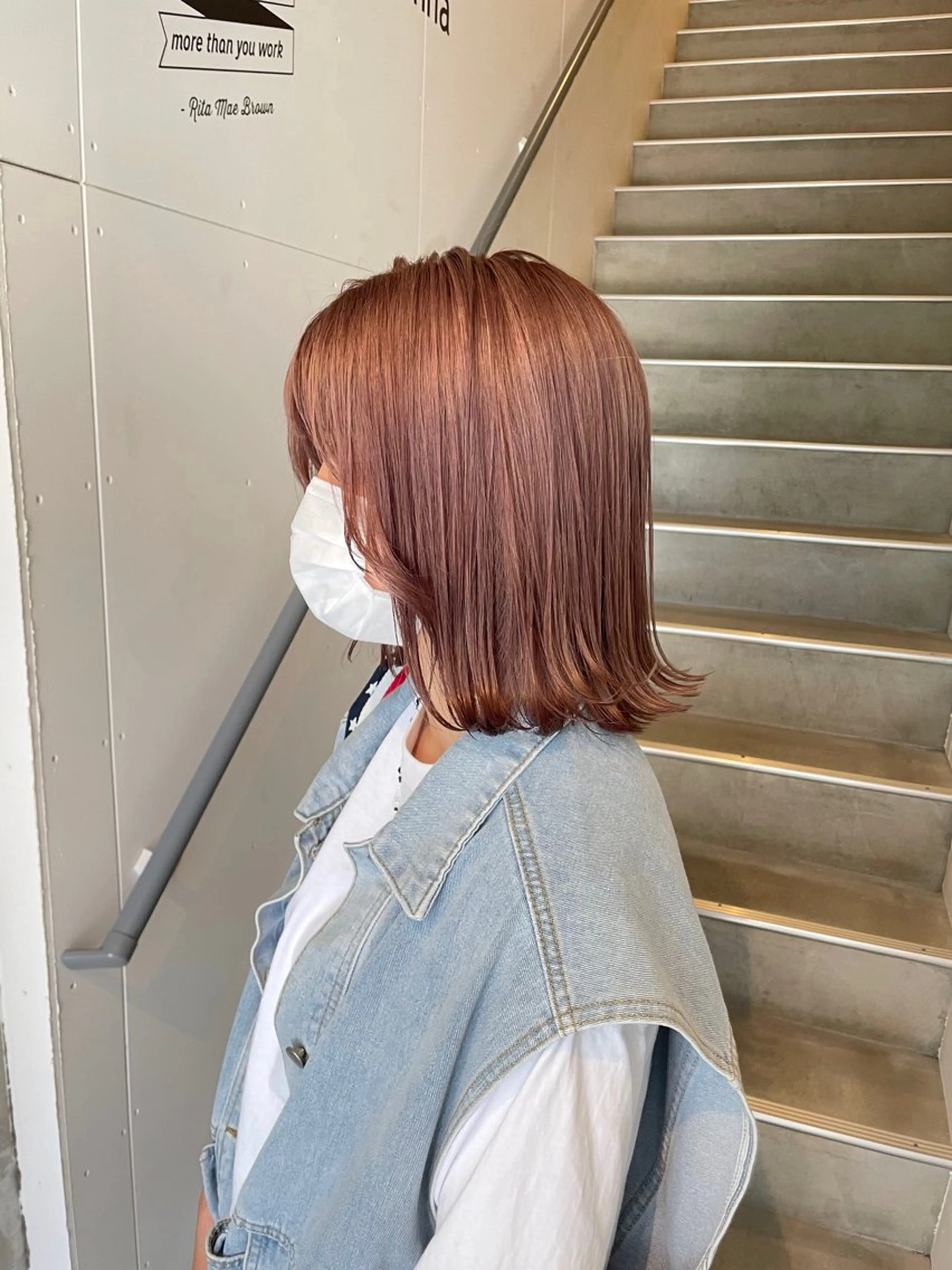 ミディアム カラー ベージュカラー ブリーチ ピンクカラー A/LEE所属・久保田 千尋のヘアスタイル
