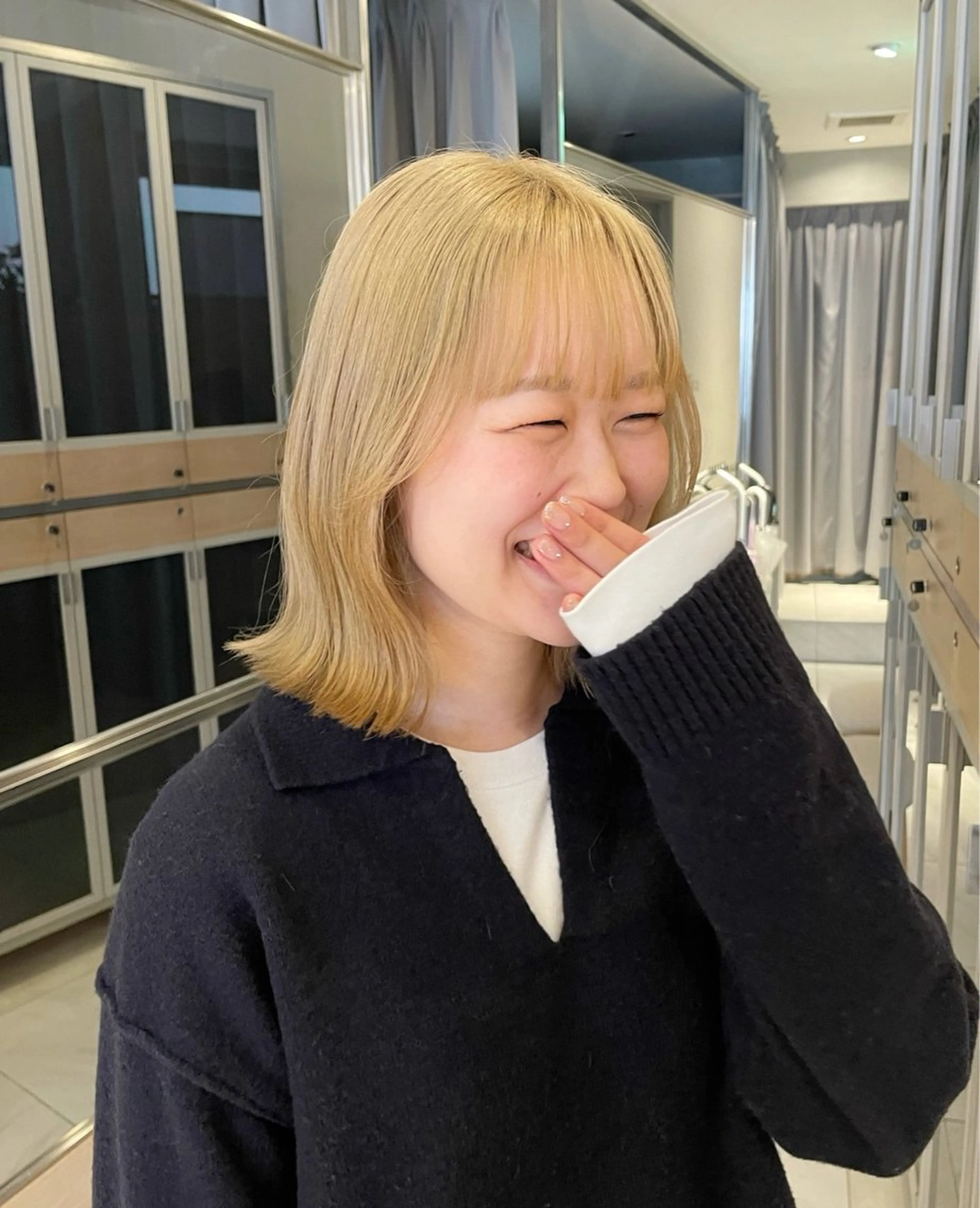 ミディアム カラー ヘアアレンジ ヘアカラー トリートメント ヘッドスパ ヘアセット 艶髪/レイヤーカット 🐣misakiのヘアスタイル