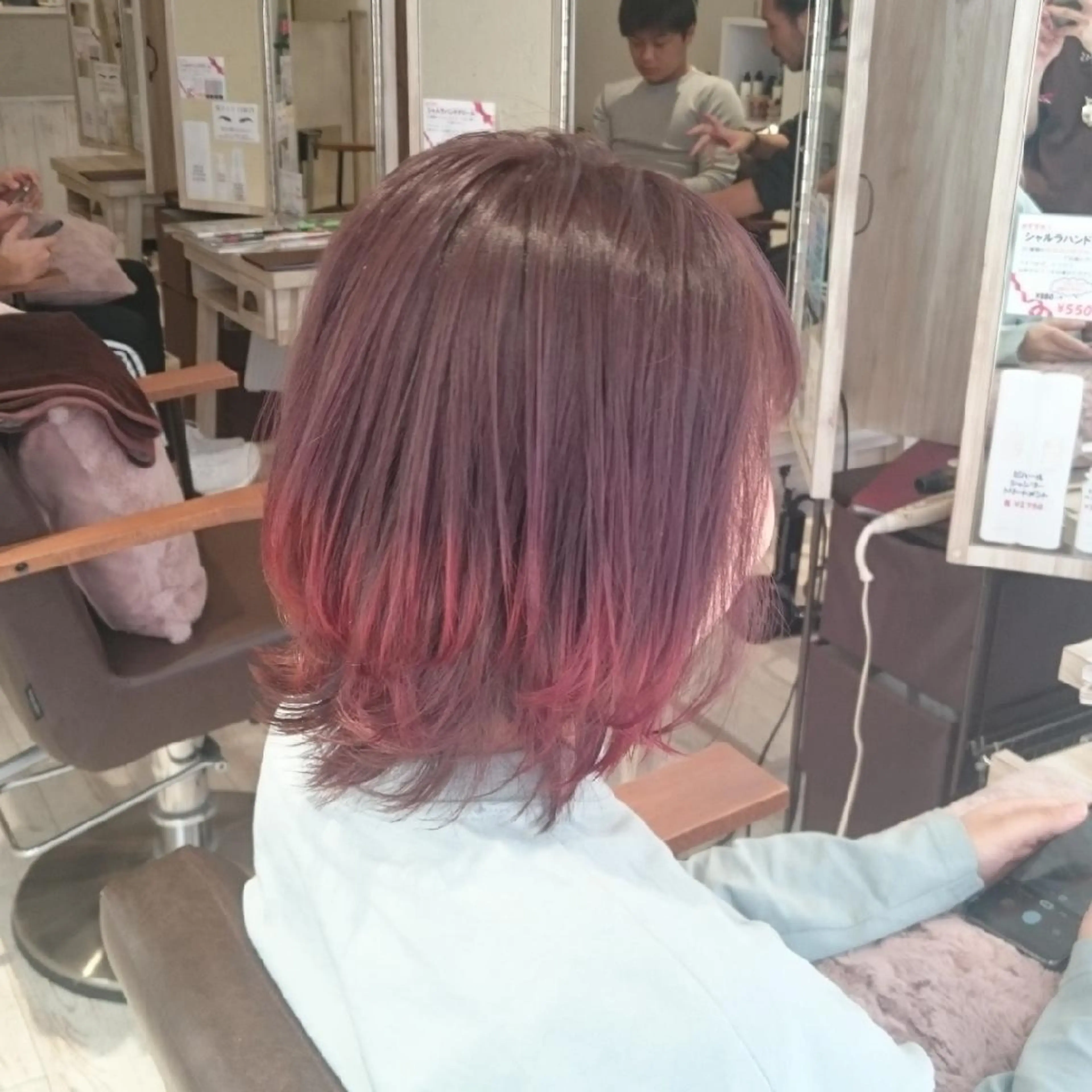 ショート カラー ヘアアレンジ ブラウンカラー ラベンダーカラー ラベンダーブラウン レッドカラー E Komo hair所属・Wow❕E Komo hair 永井一輝のヘアスタイル