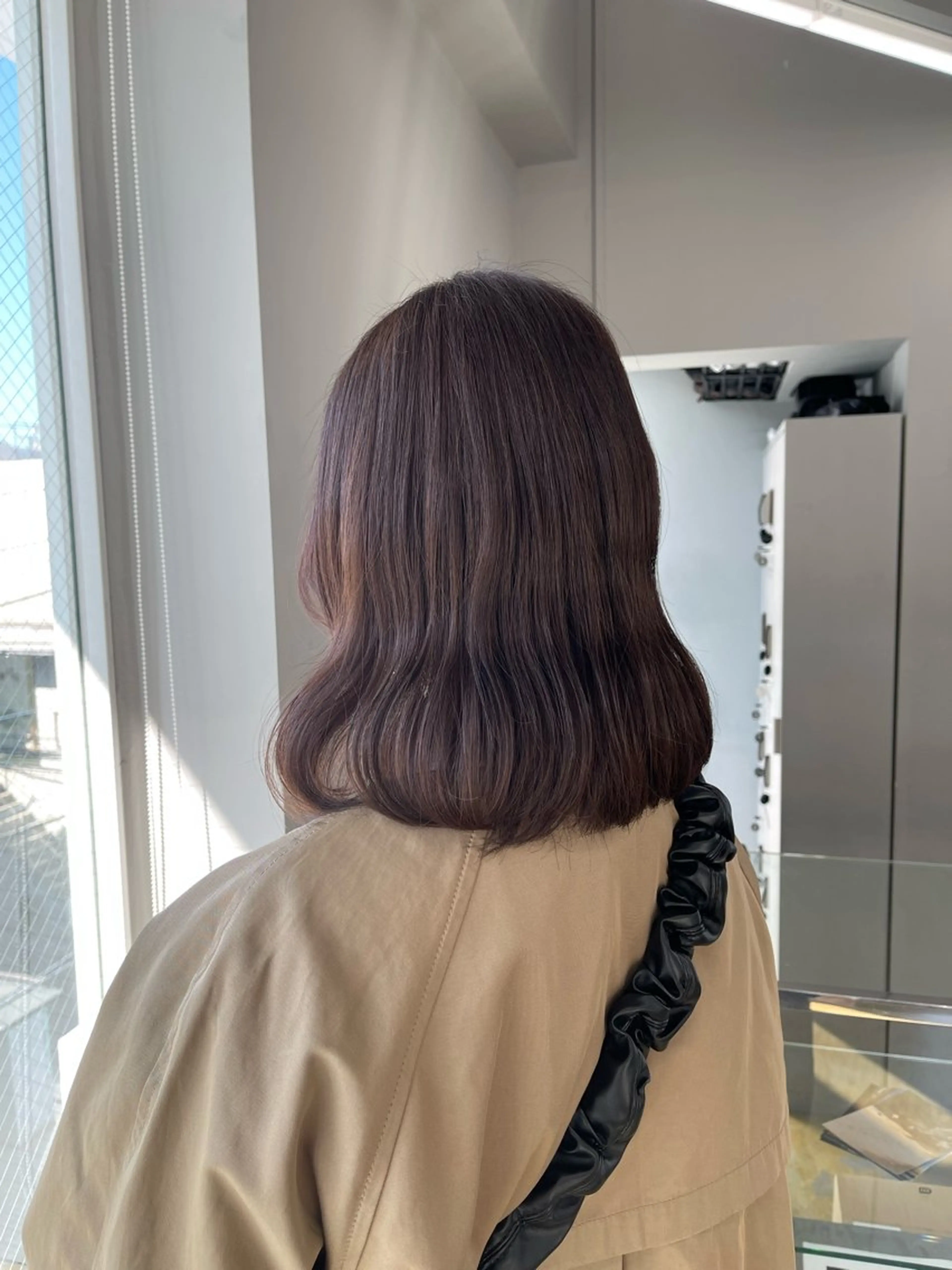 ミディアム カラー ラベンダーカラー ラベンダーグレー ヘアカラー トリートメント 愛莉/ラベンダー/ ベージュ/ブラウンのヘアスタイル