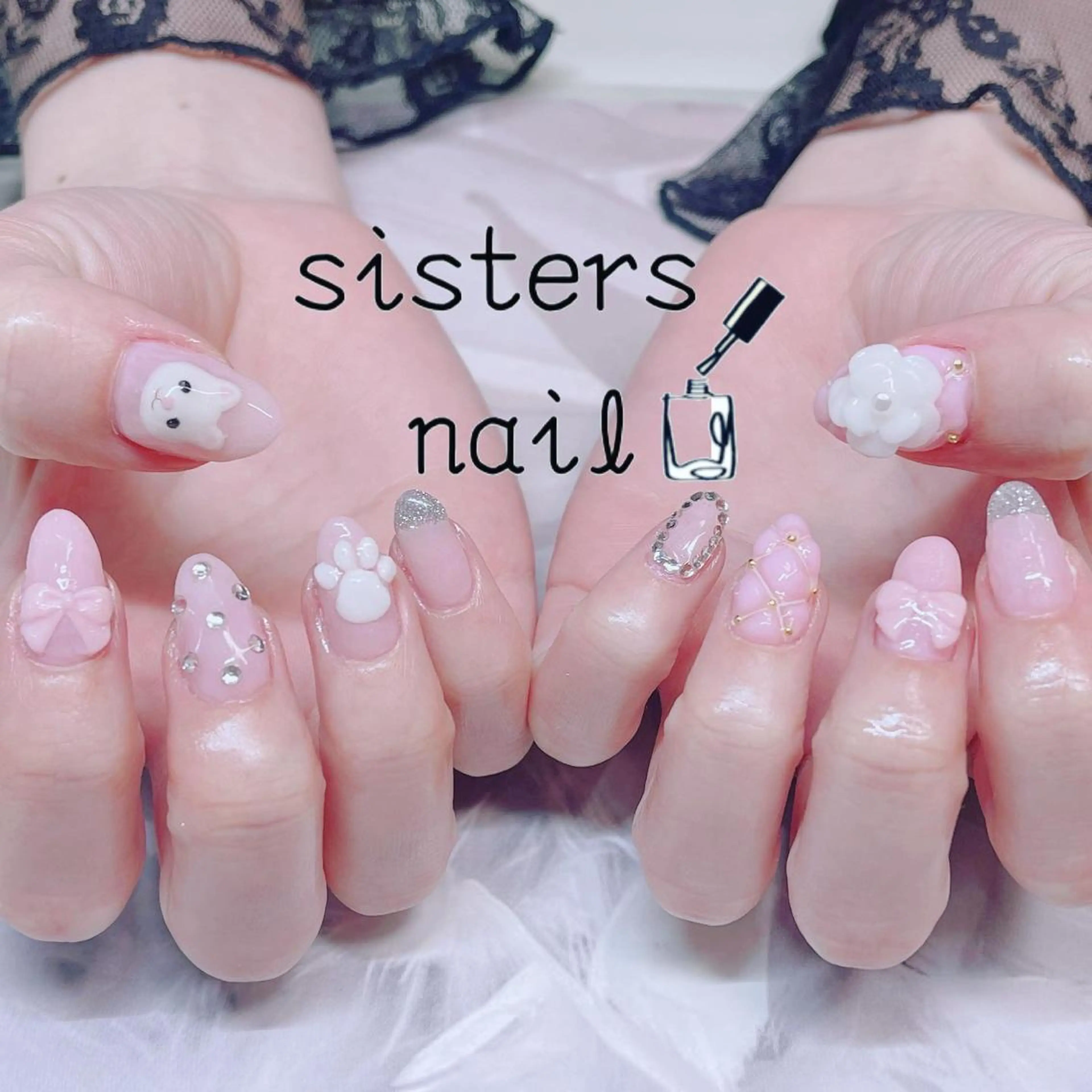 ネイル アートネイル フラワーネイル sisters nail.fのネイルデザイン