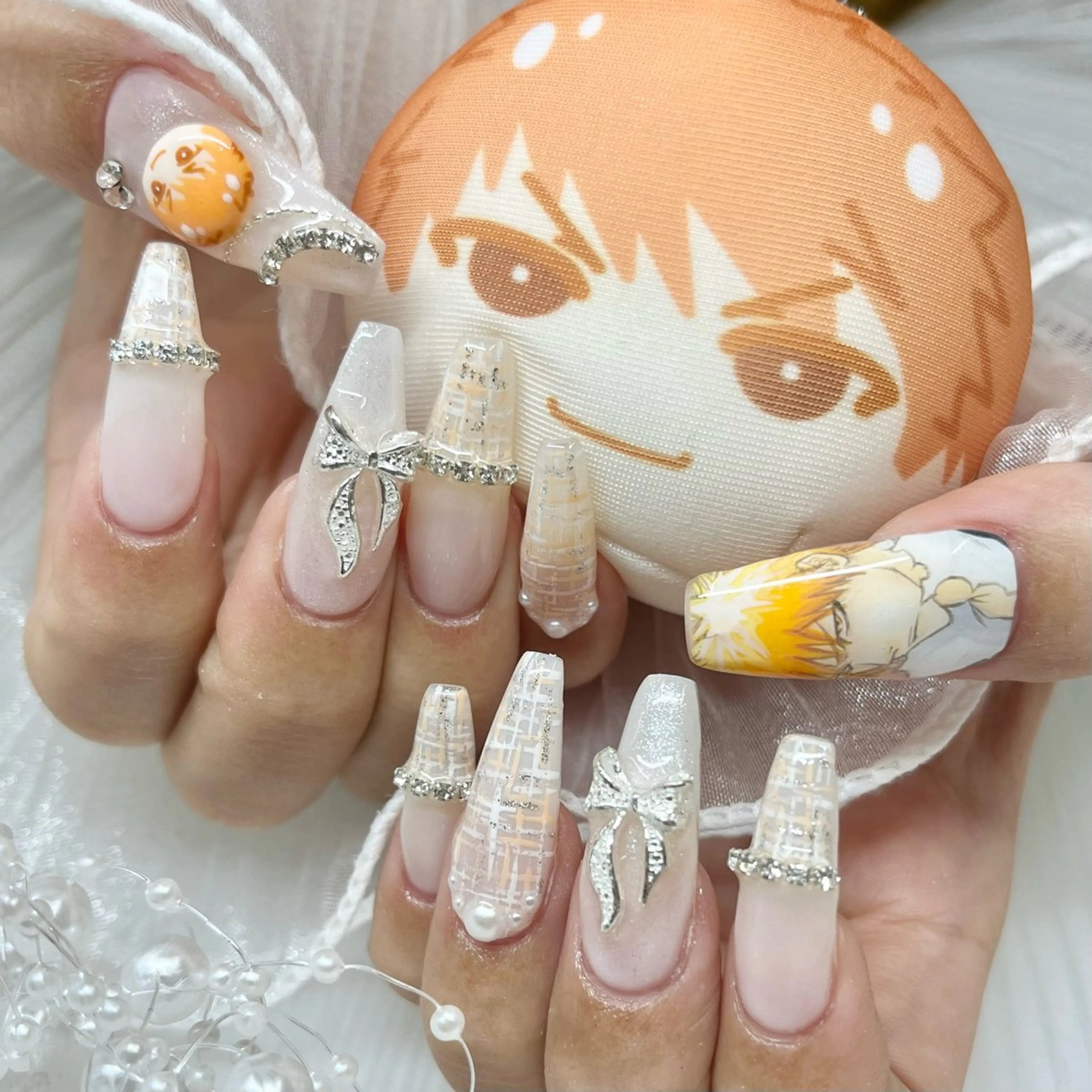 ネイル リボン ハンドネイル 池袋痛ネイル Nok. 渡辺のネイルデザイン