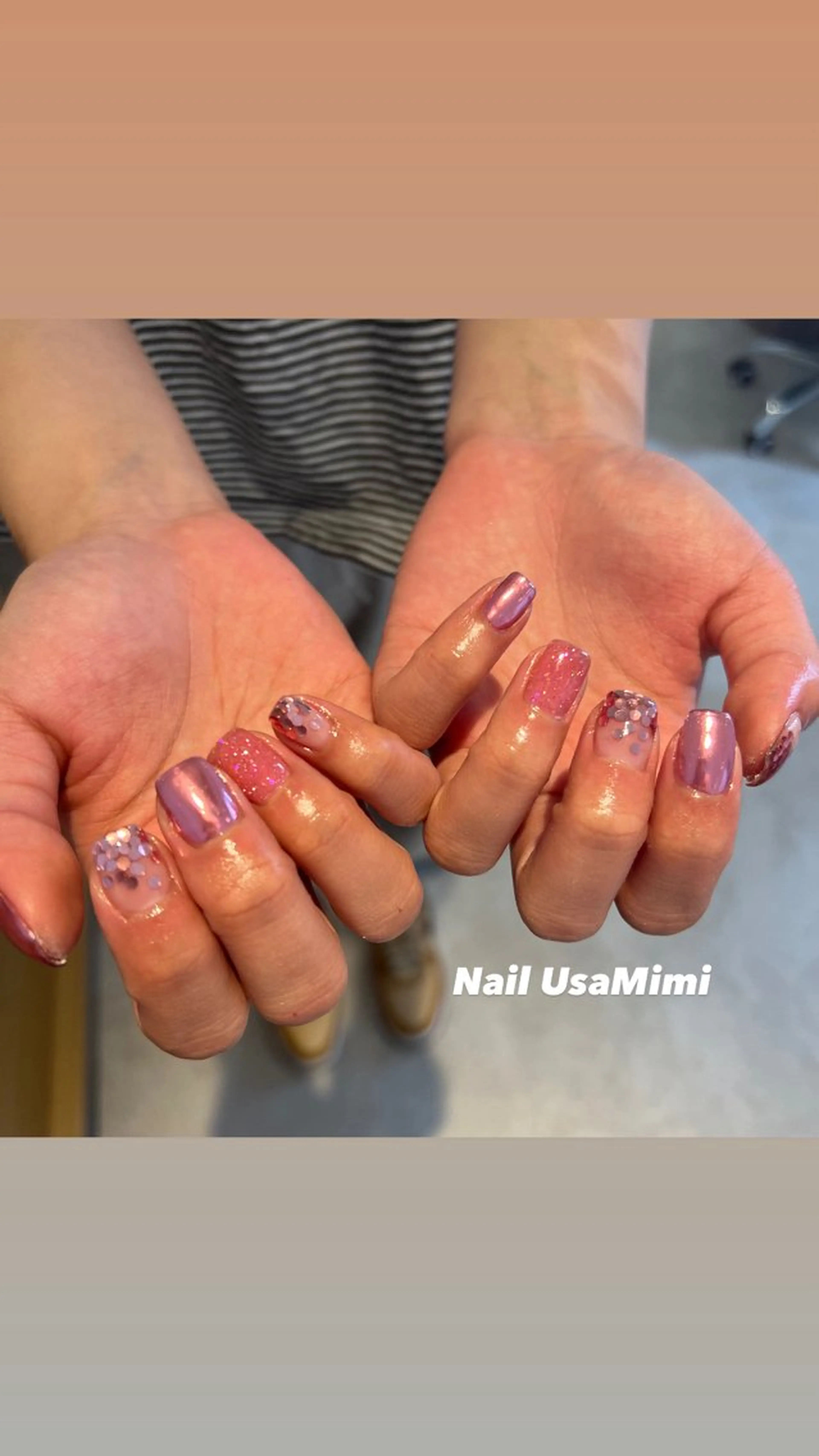 ネイル ジェルネイル マグネットネイル 持ち込み ワンカラーネイル パラジェル ハンドネイル 本町NailUsa Mimi RIKOのネイルデザイン