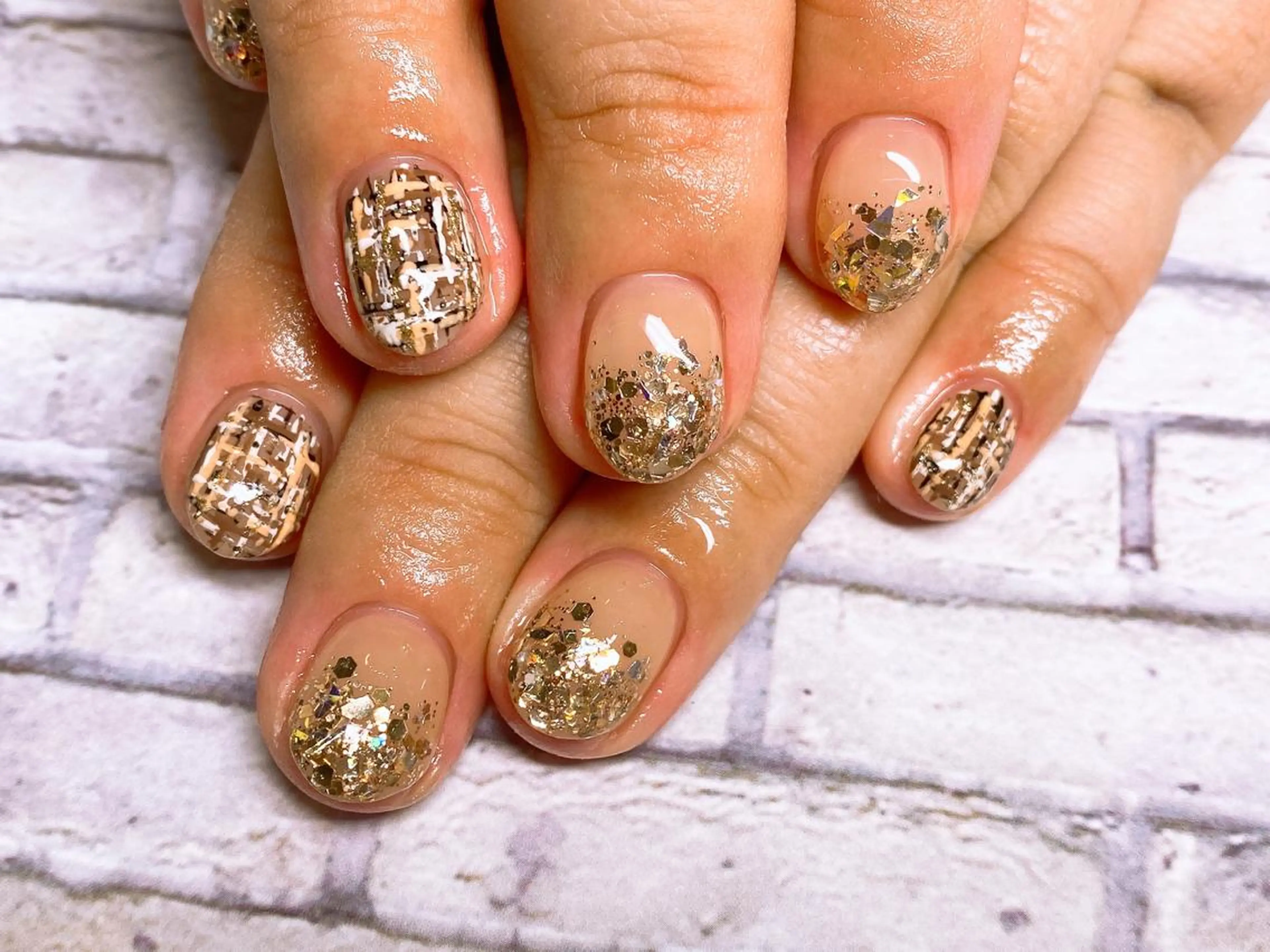 ネイル ツイードネイル 高野 梨紗子のネイルデザイン