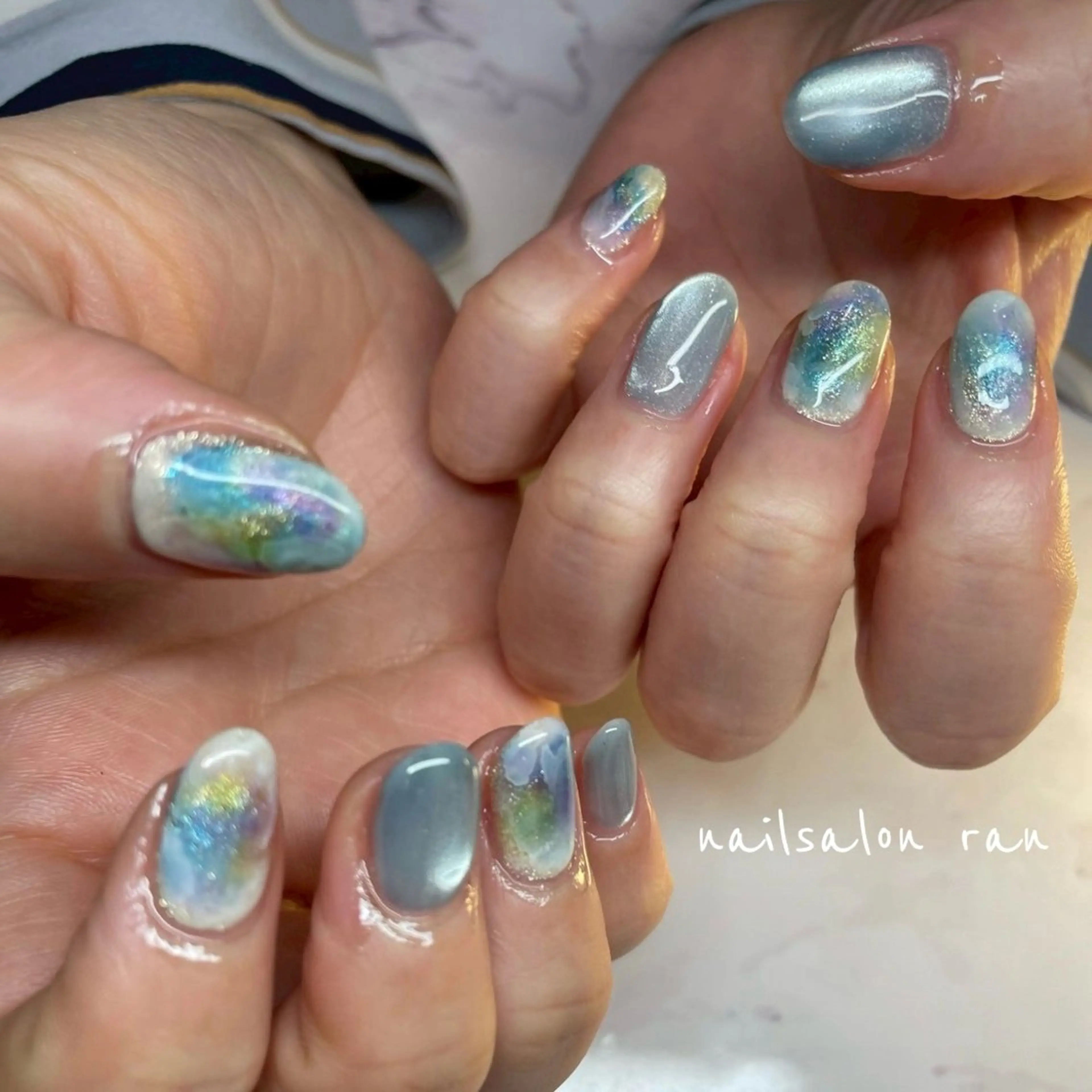 ネイル ラメ(グリッター) マグネットネイル ニュアンスネイル ハンドネイル ハンドケア nailsalon ranのネイルデザイン