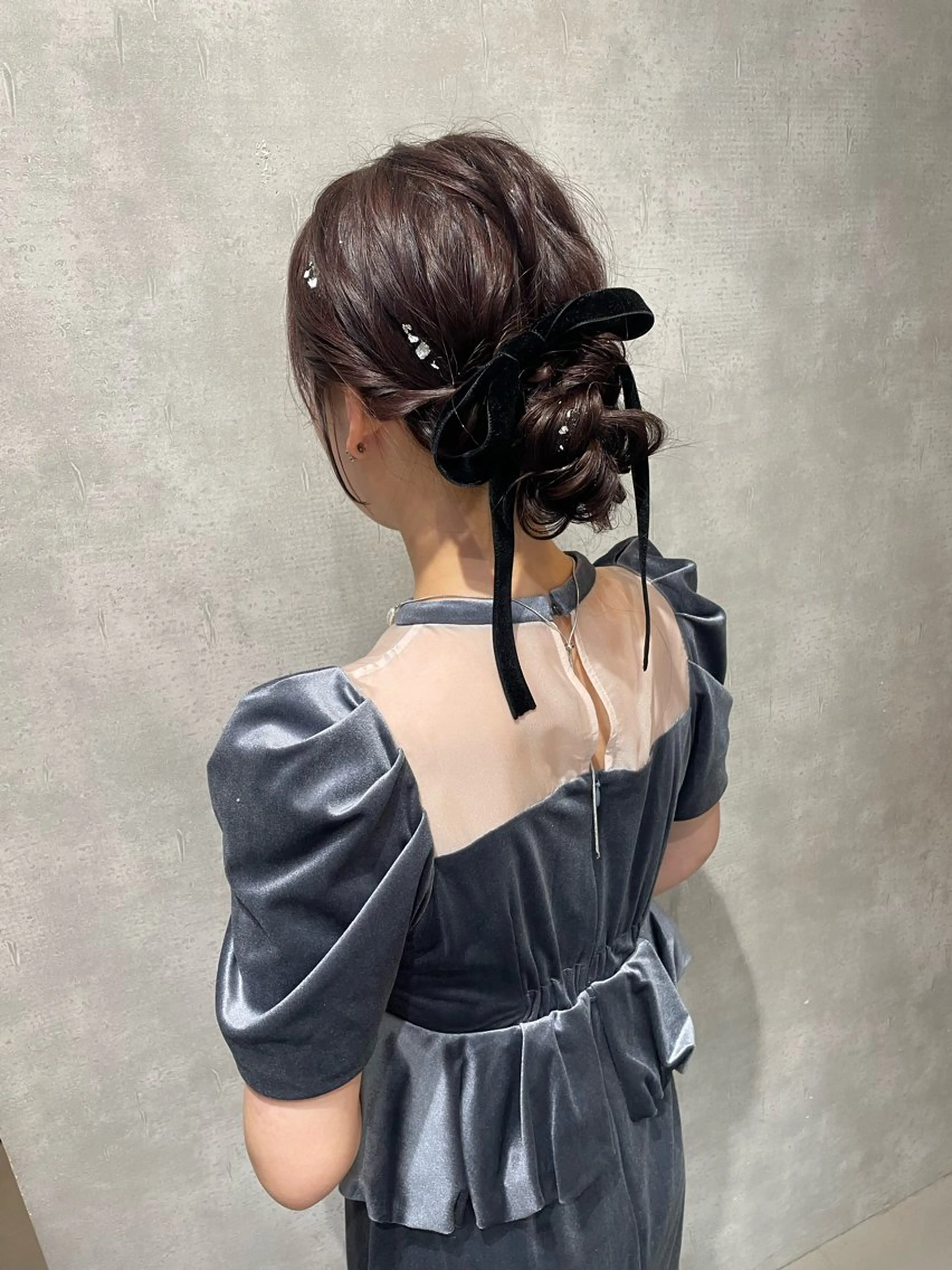 🌸お呼ばれヘア🌸13:00​〜​15:00 金箔、銀箔・キラキラスプレー付の写真