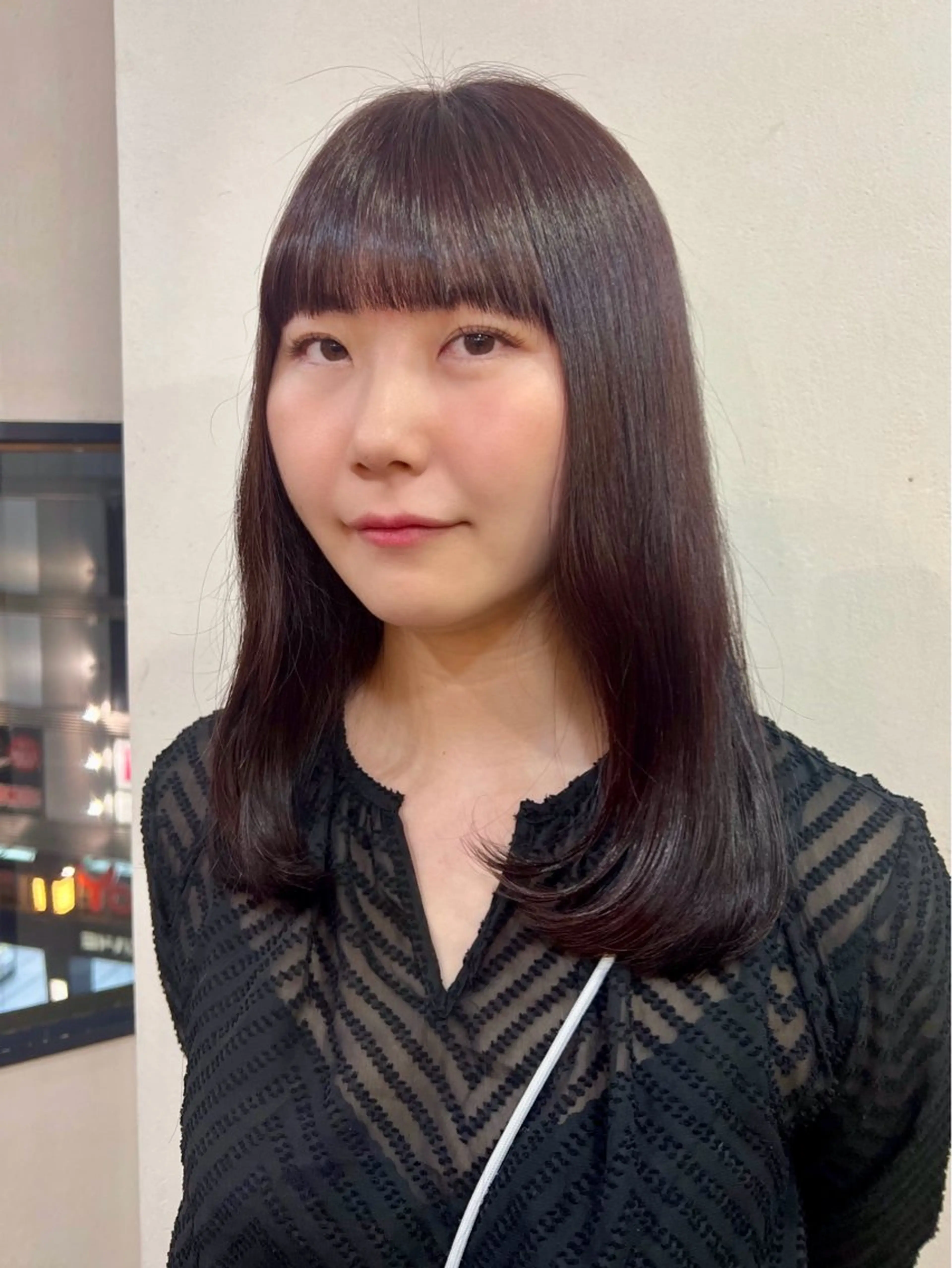 セミロング カラー セミロングパーマ レッドカラー ヘアカラー 韓国ヘア 🎀華澄のヘアスタイル