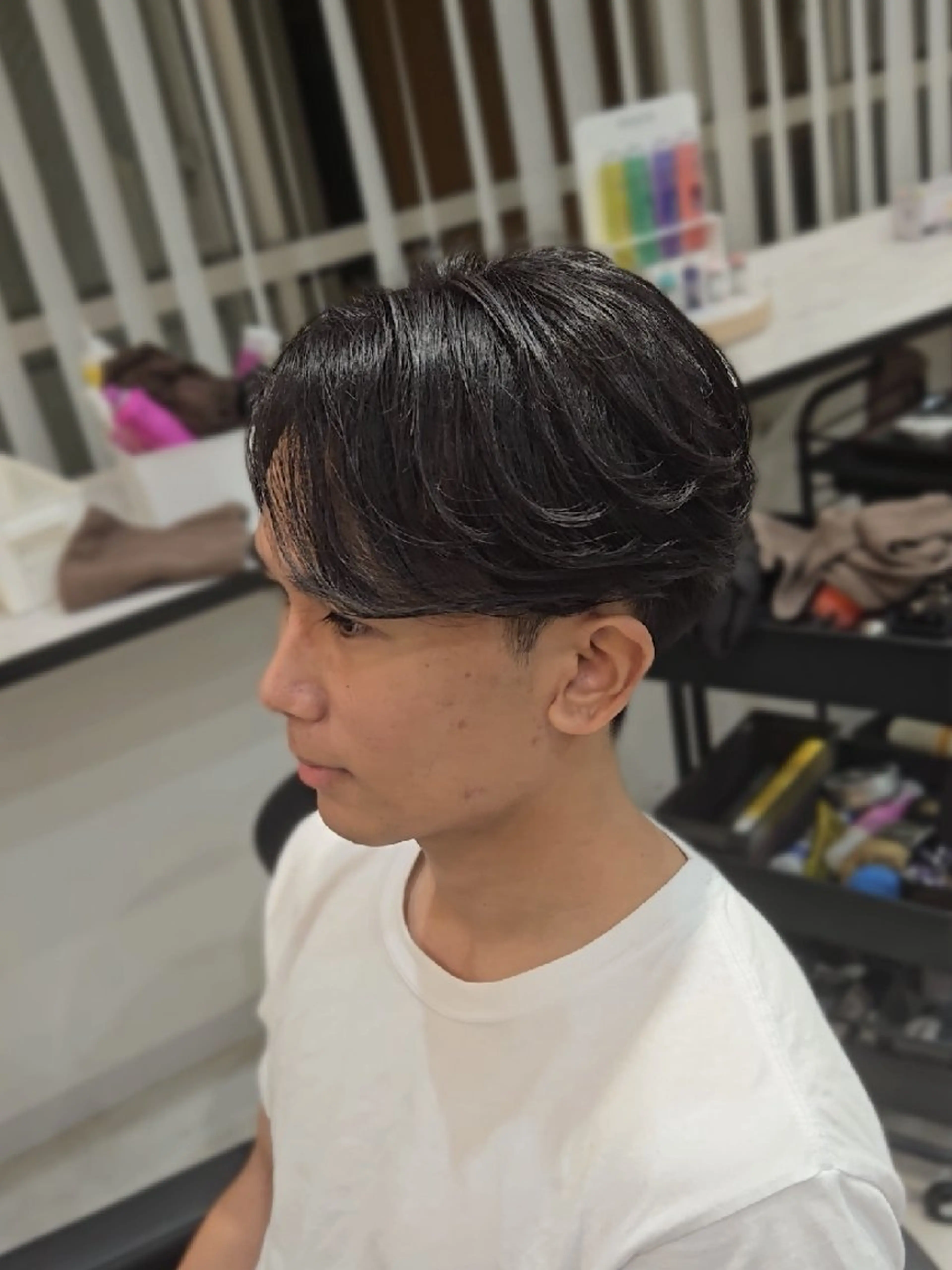 メンズ ミディアム センターパート カット ヘアセット Lapis 名古屋駅前店所属・LEN名古屋/パーマ 海外ヘア/メンズ特化のヘアスタイル