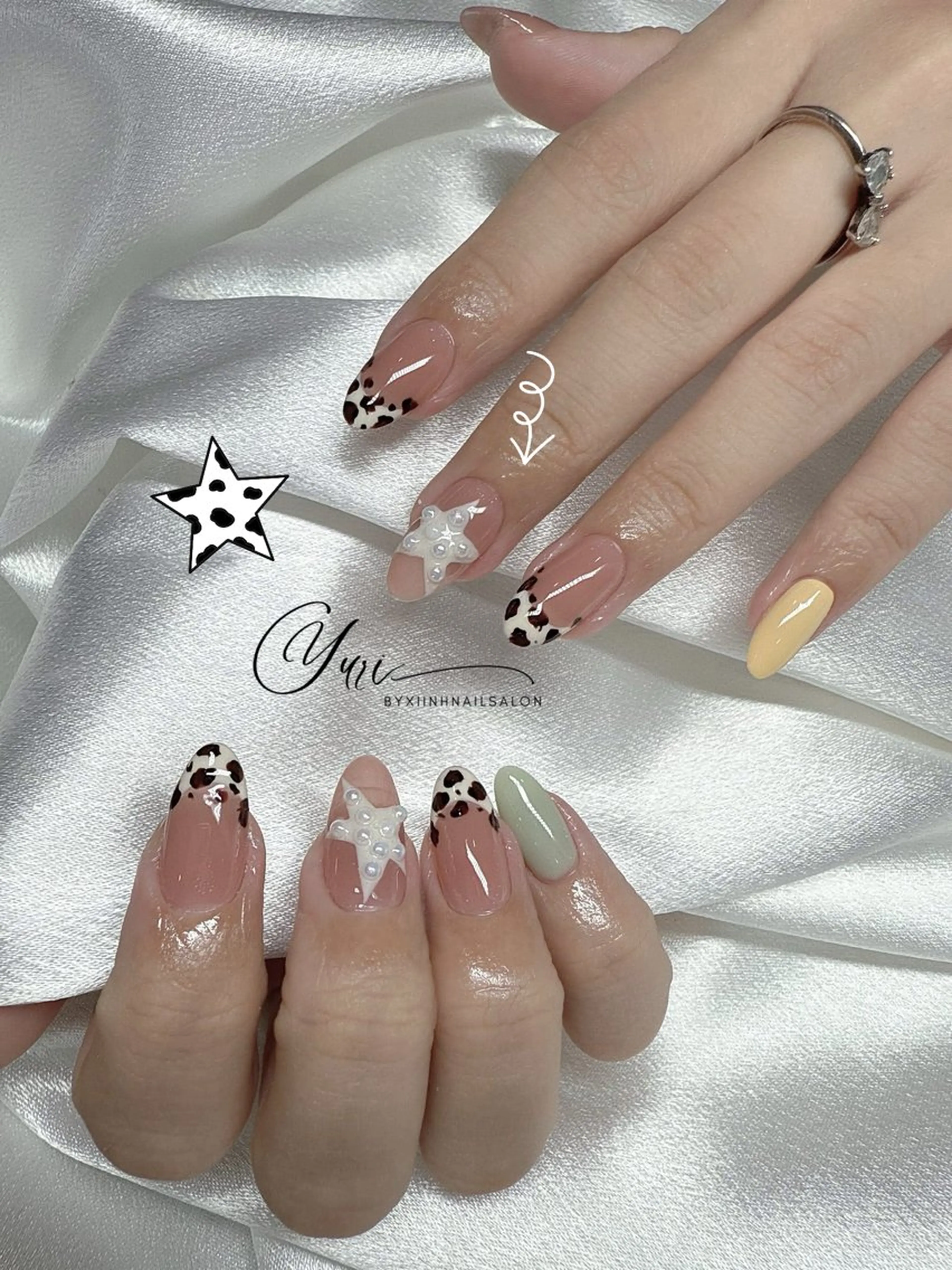 ネイル チークネイル 桜ネイル フラッシュネイル フットネイル フレンチネイル ハンドネイル YURI NAILのネイルデザイン