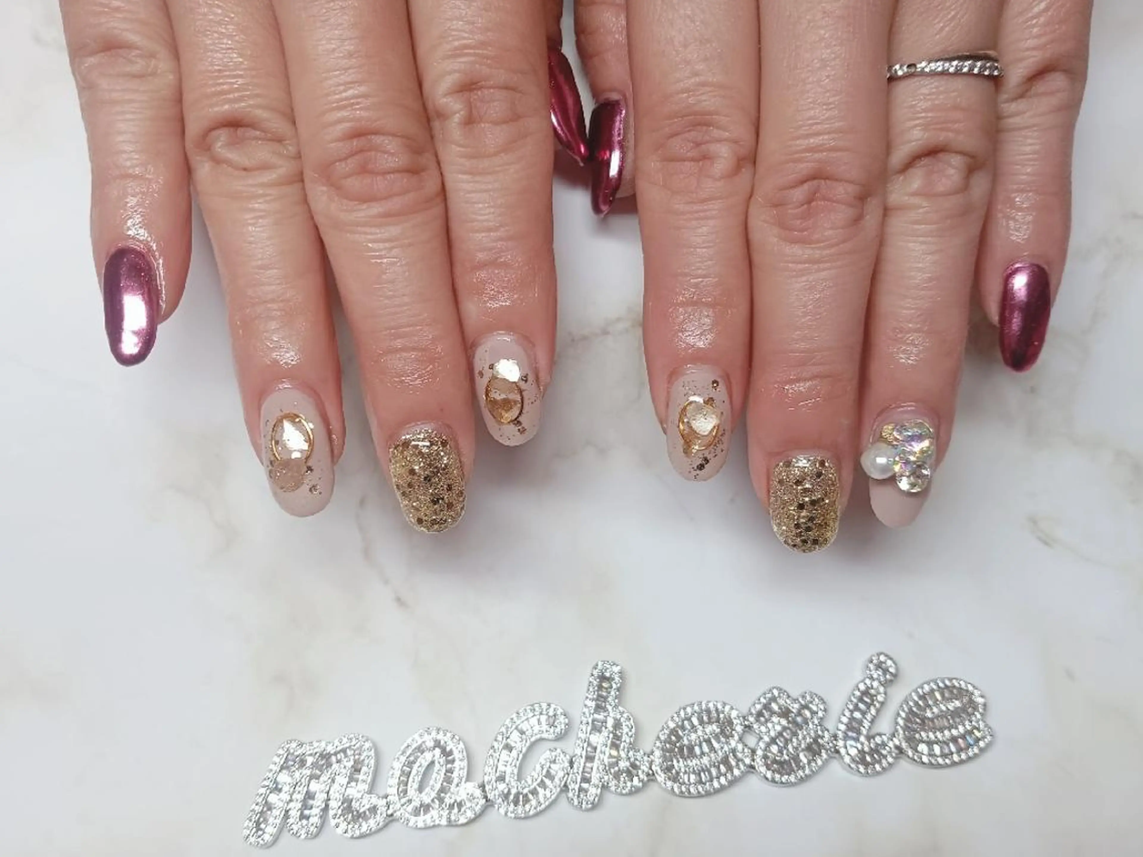ネイル ミラーネイル ハンドネイル Nail Salon macherieのネイルデザイン
