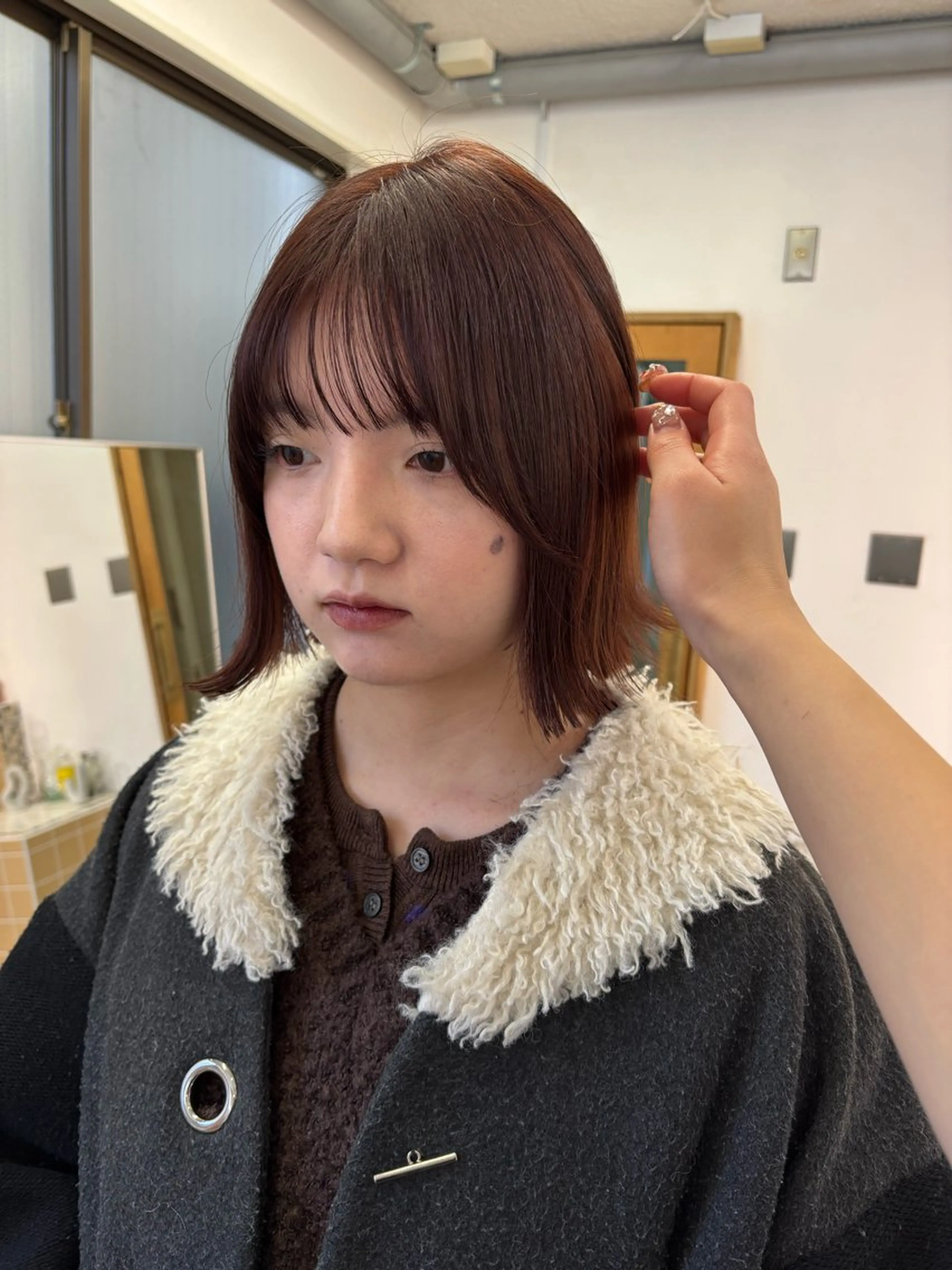 ミディアム カラー カット ヘアカラー トリートメント sakura🌸 レイヤー/nelkeのヘアスタイル