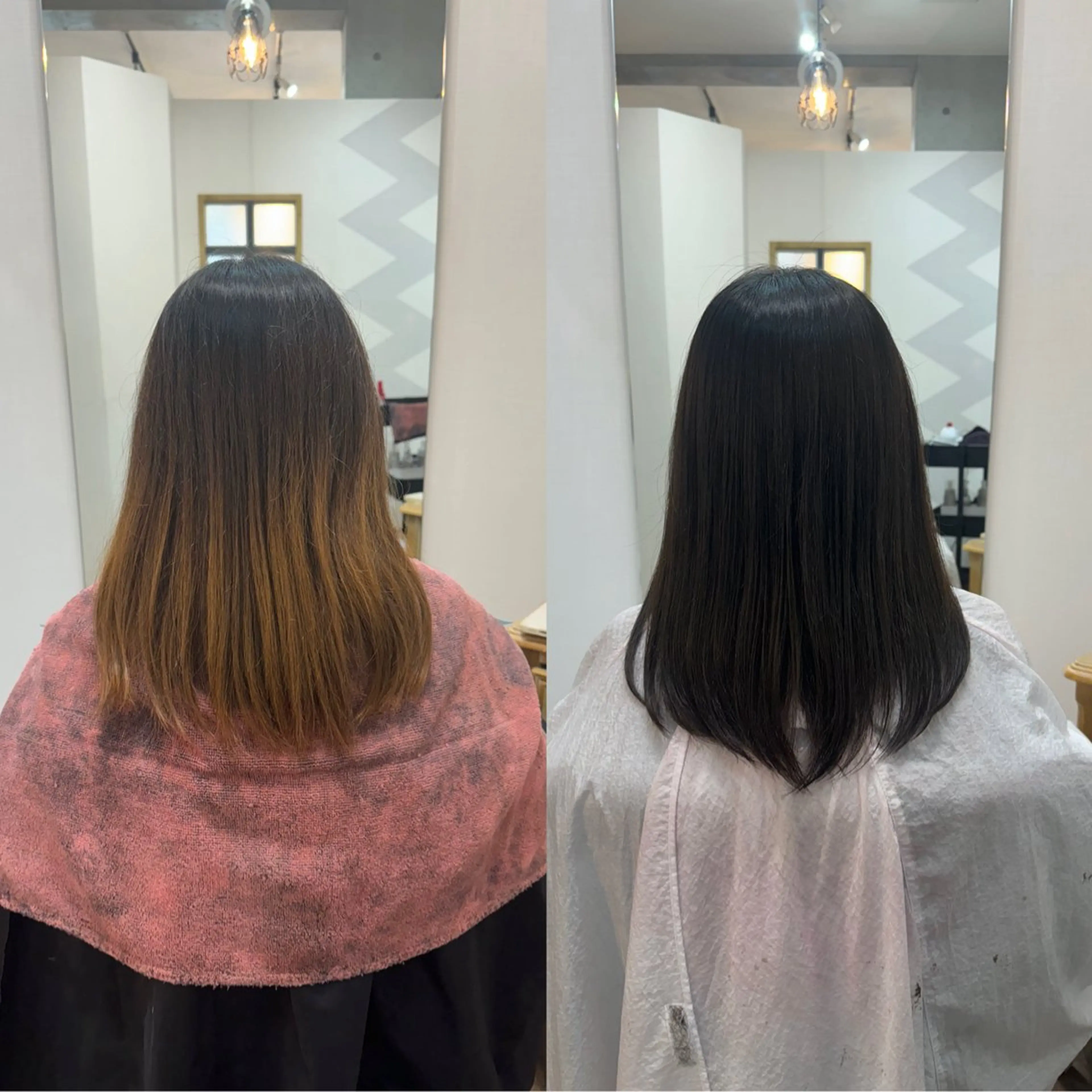 ミディアム カラー ヘアカラー トリートメント 髙橋 李里亜のヘアスタイル