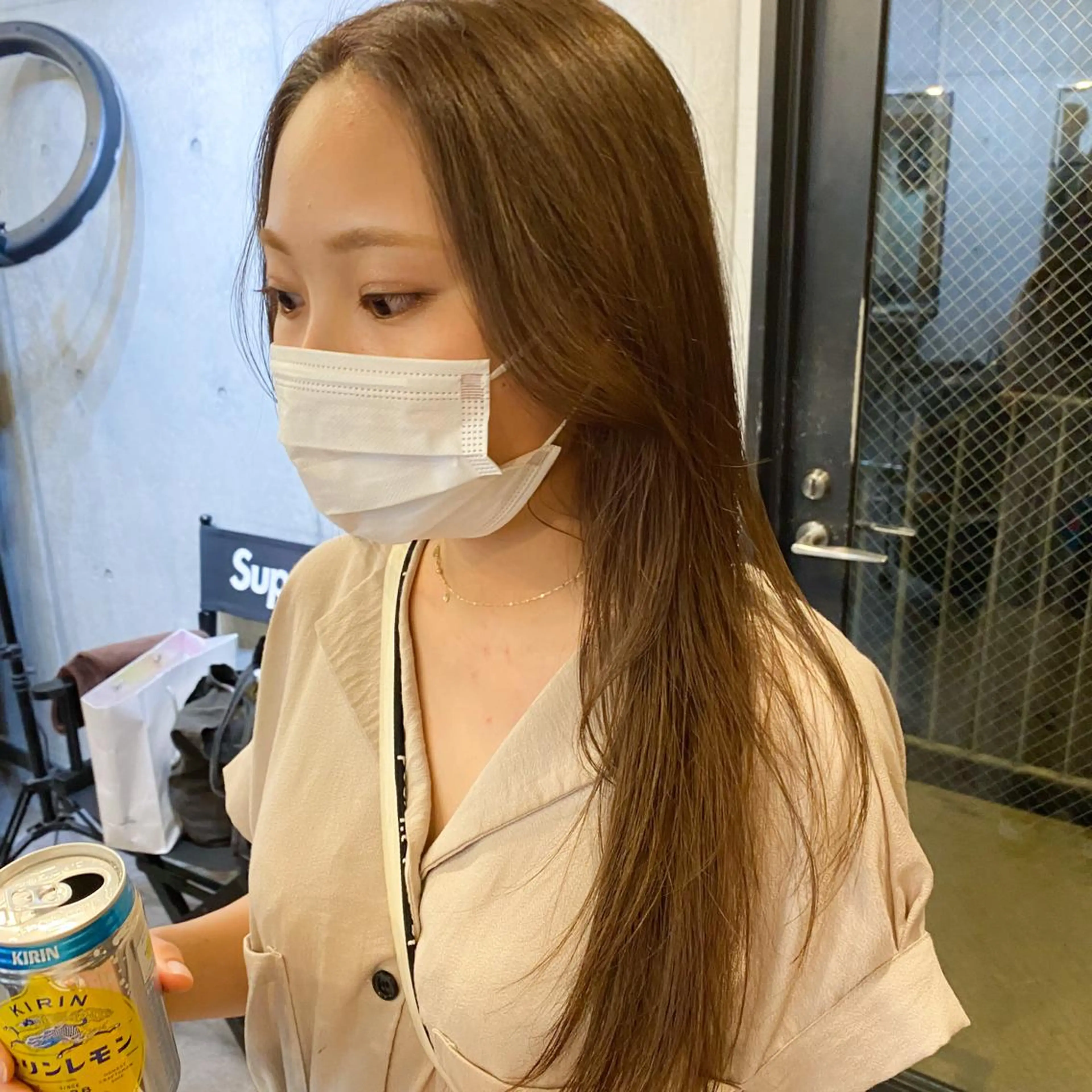 ロング カラー 艶髪ブリーチ 永井竜也のヘアスタイル