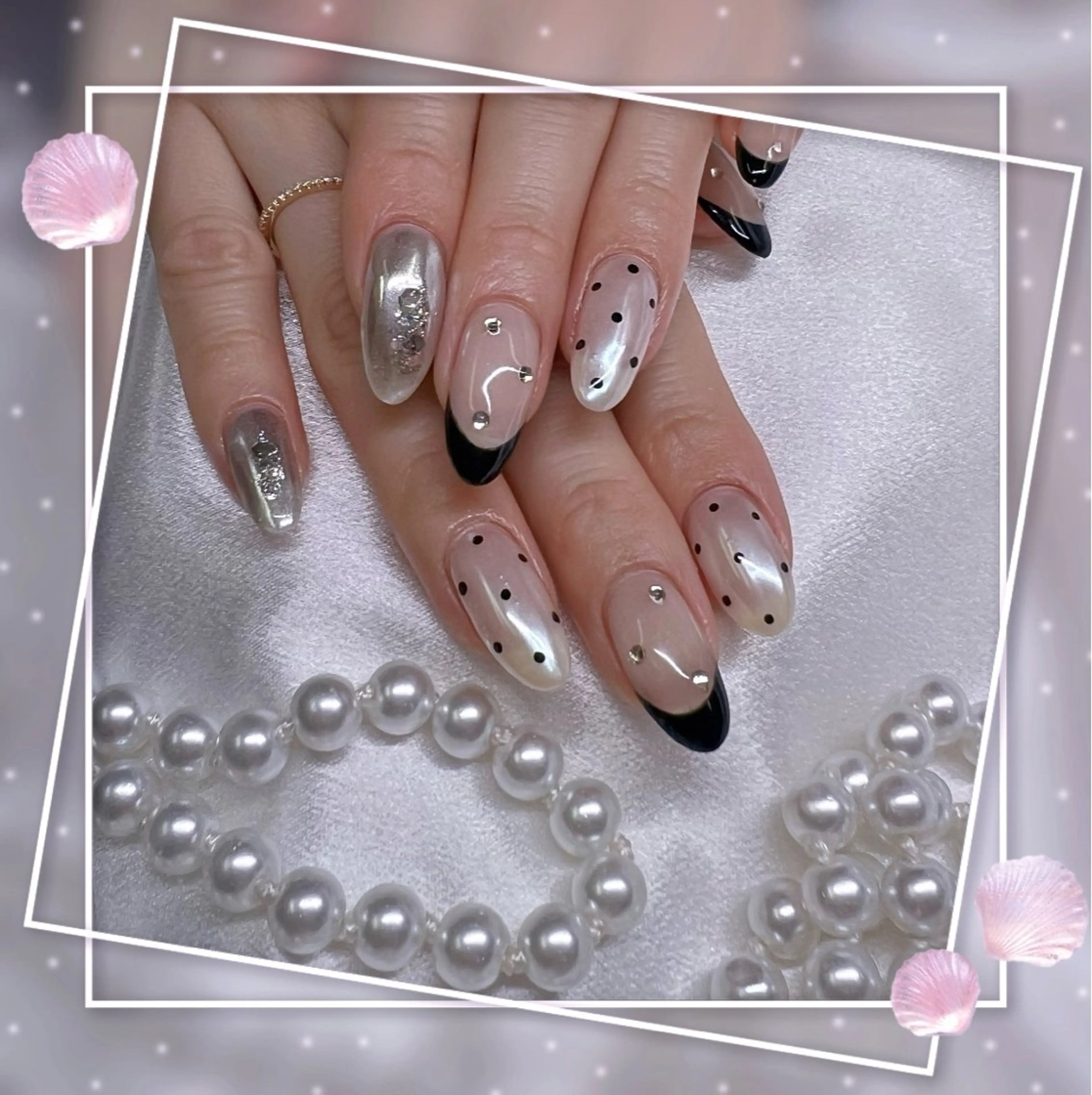 ネイル グラデーション キラキラネイル 韓国ネイル マグネットネイル ピンク ハンドネイル ハンドケア Chill Nailsalonのネイルデザイン