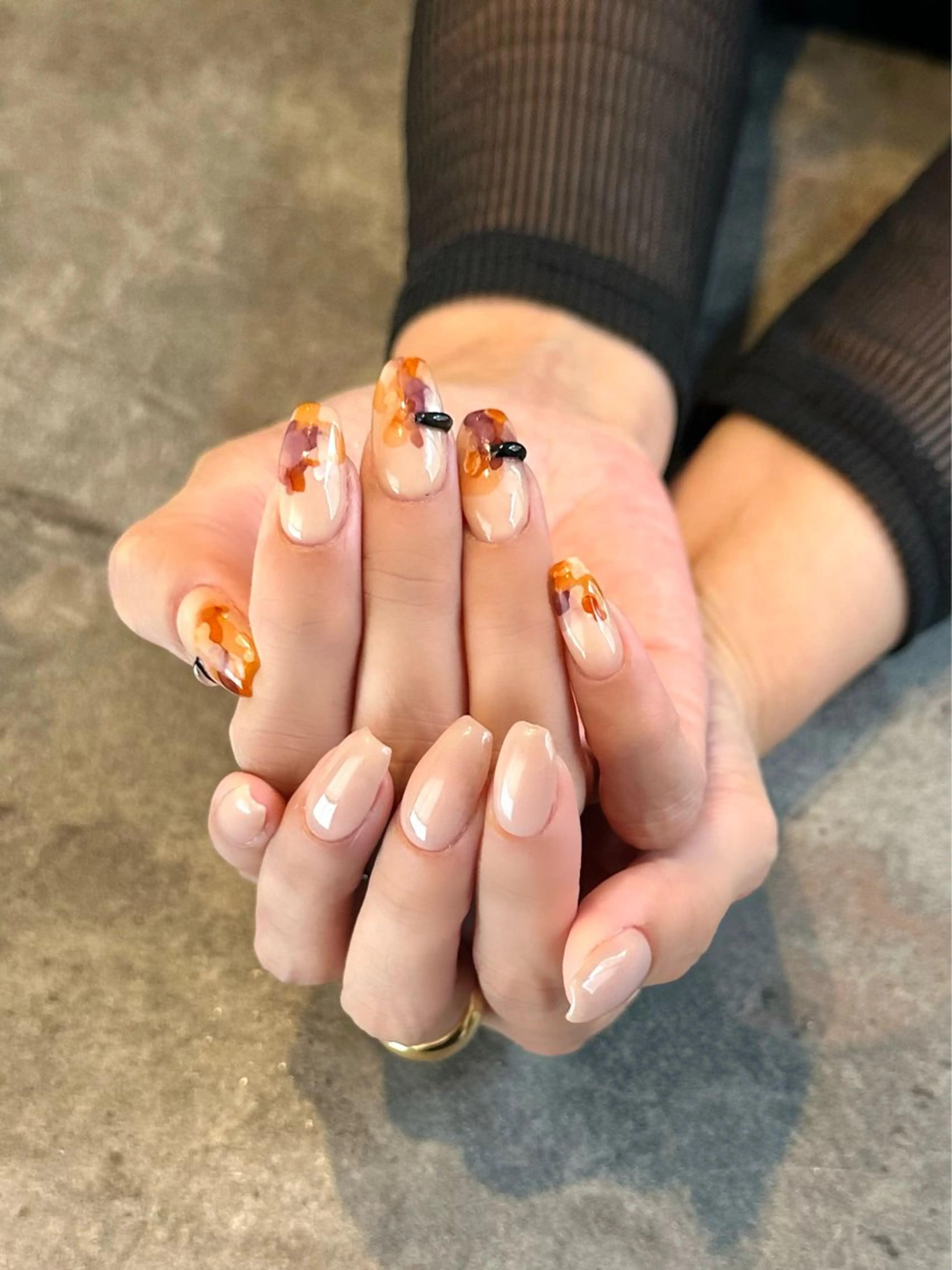 ネイル フラワーネイル 大理石ネイル(マーブル) ニュアンスネイル シンプルネイル 夏ネイル nail salon amanoのネイルデザイン