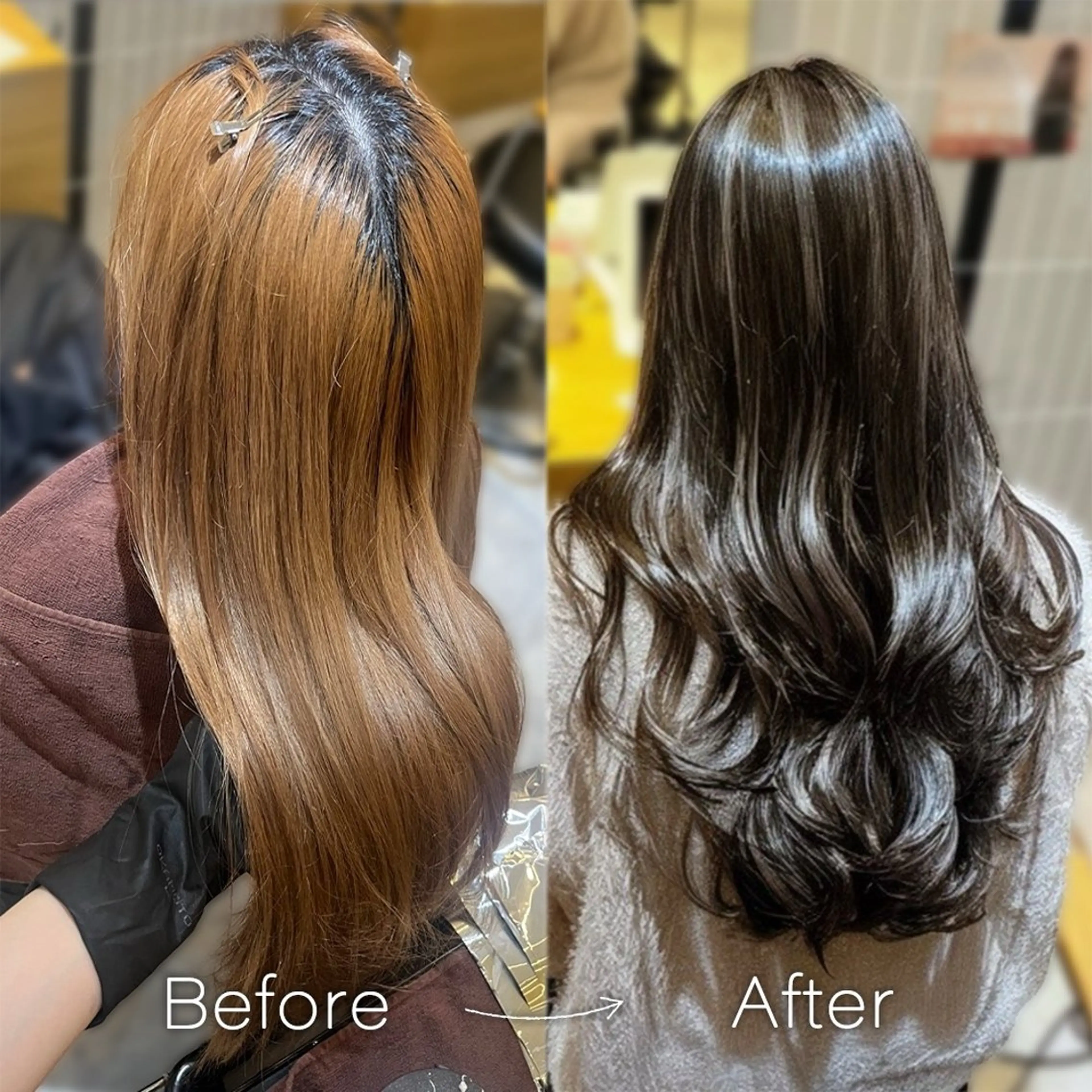 ロング カラー メンズ カット ヘアカラー トリートメント ラフィスヘアードープ所属・👑髪質改善Wカラー /グレージュ/アユカのヘアスタイル