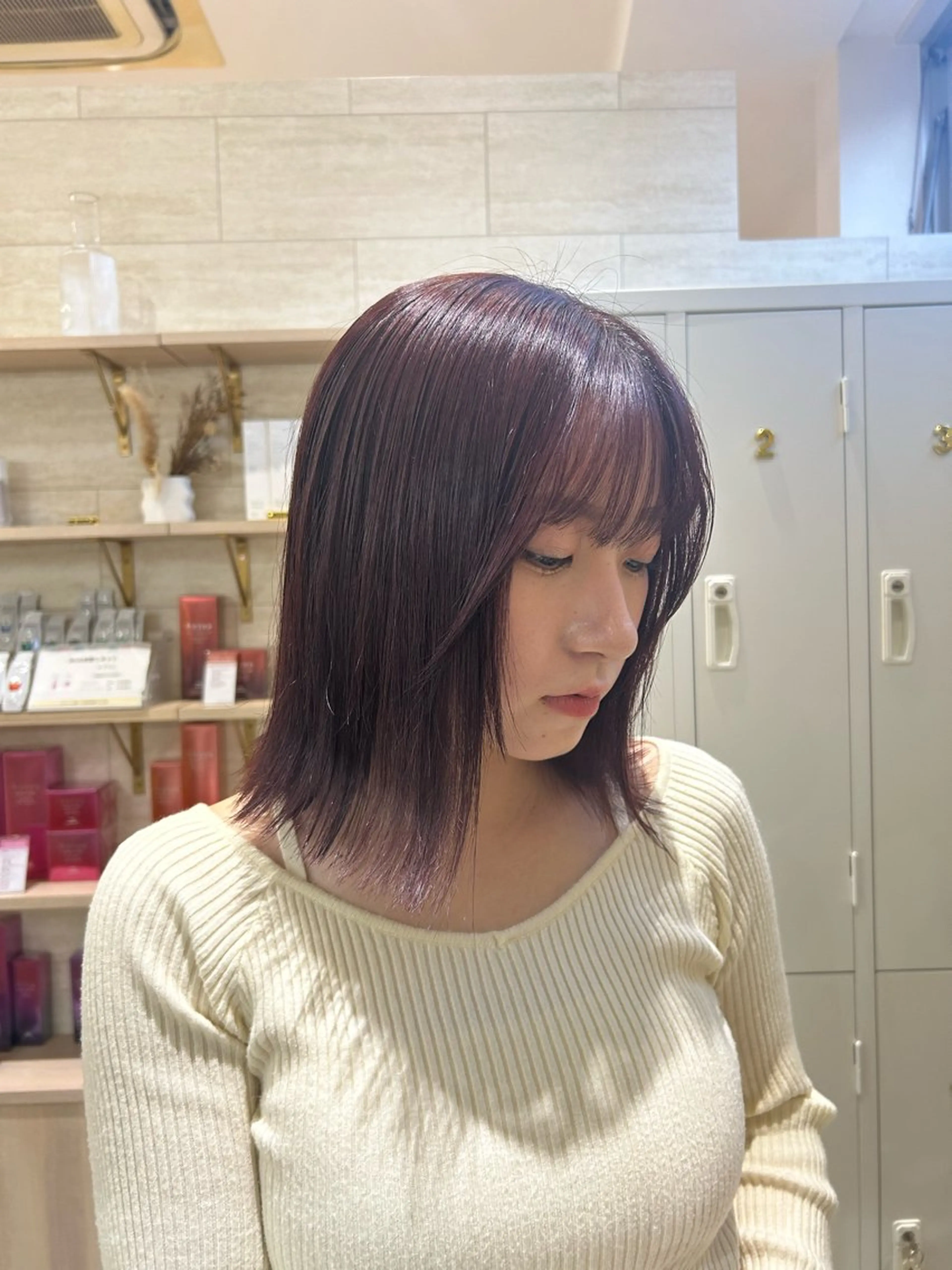 カラー レッドカラー Zina熊本 /花菜のヘアスタイル