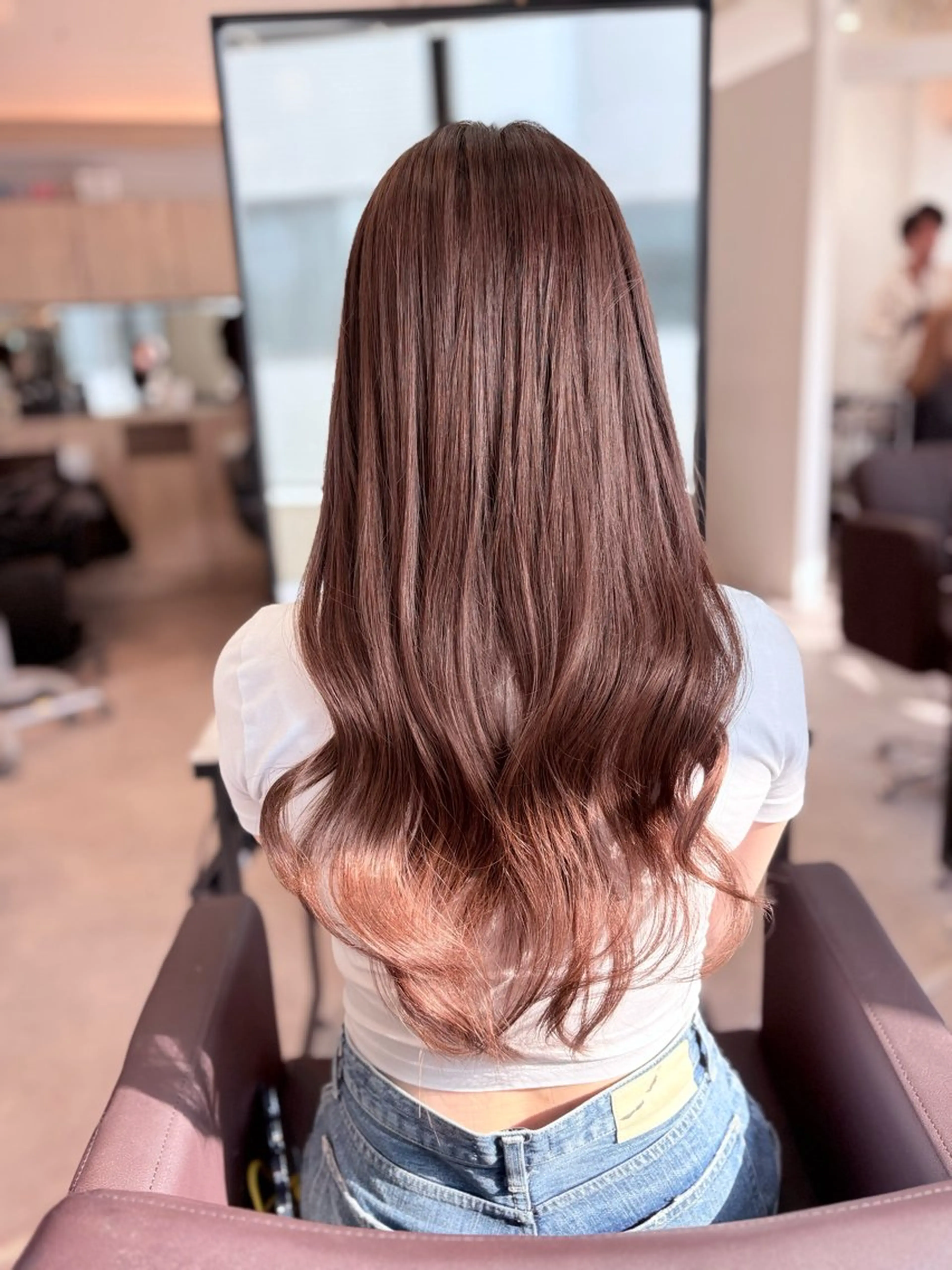 ロング カット ヘアカラー トリートメント 韓国風レイヤーカット 艶カラー🫧菊池のヘアスタイル