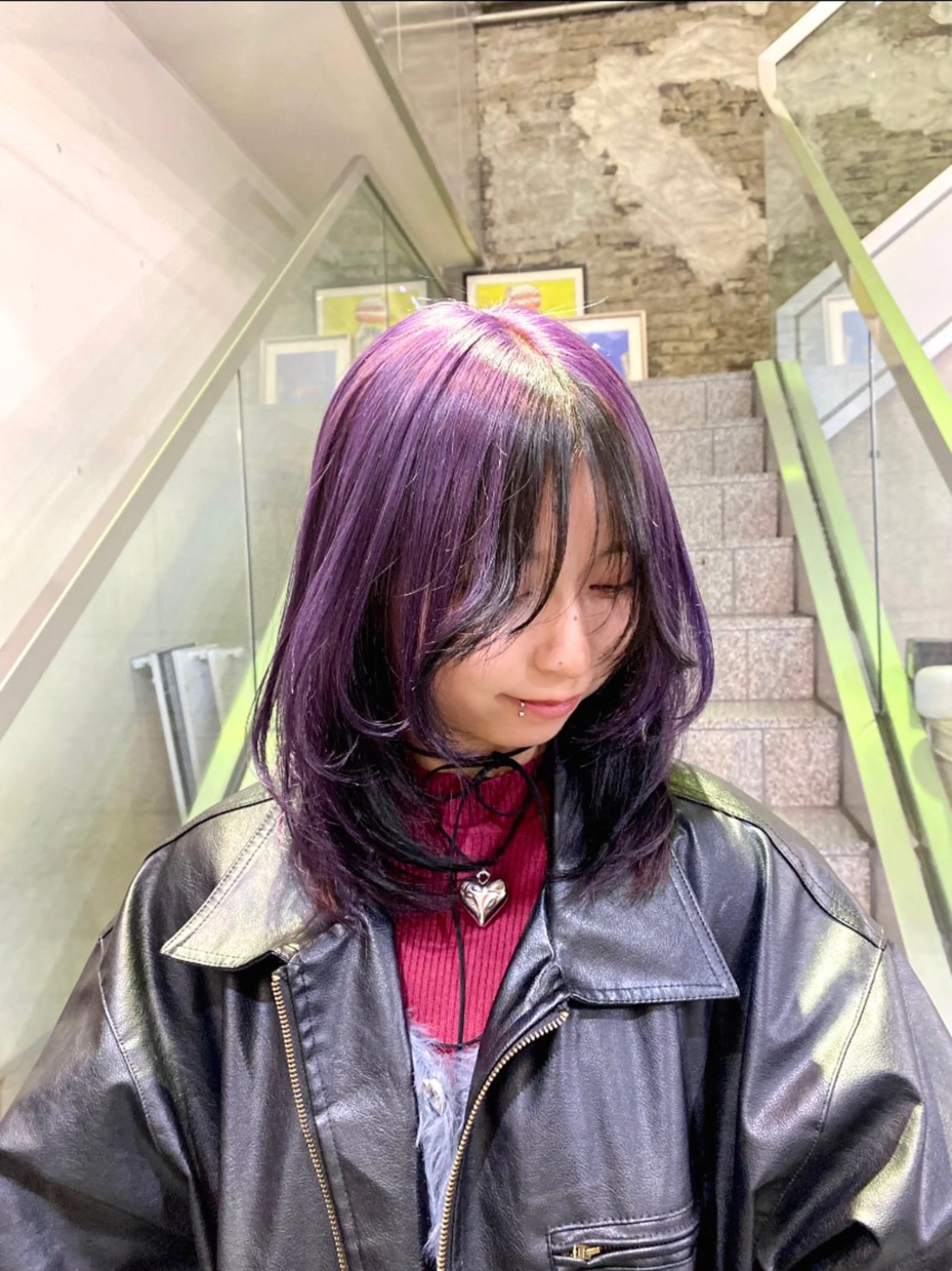 ミディアム 顔まわりレイヤー 顔周りカット レイヤーカット 小顔カット ウルフカット ARUE所属・🎀🫧Oyama Riri🫧🎀のヘアスタイル
