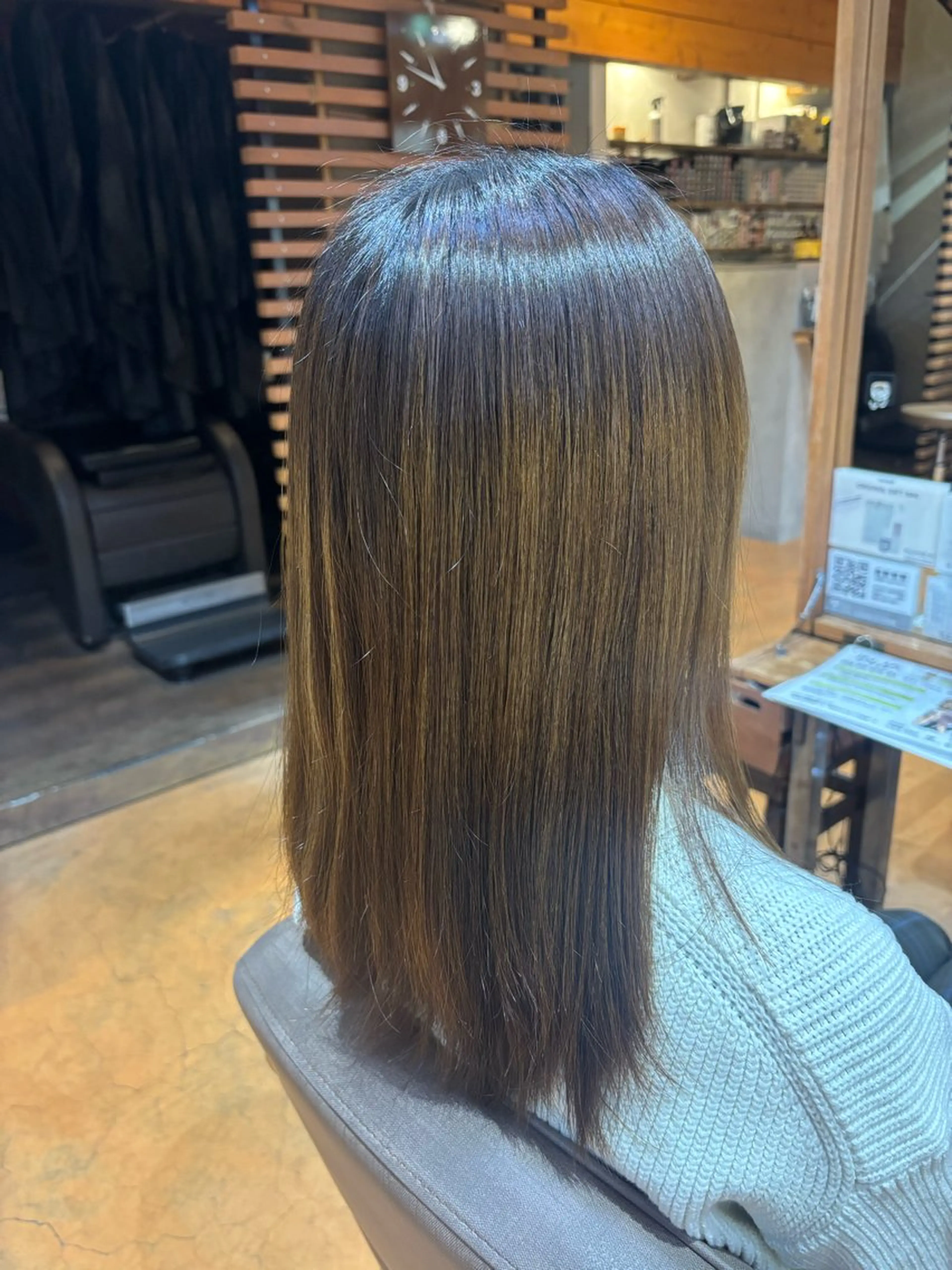 セミロング 酸性ストレート 縮毛矯正 カヤノ/透明感カラー /酸性ストレートのヘアスタイル