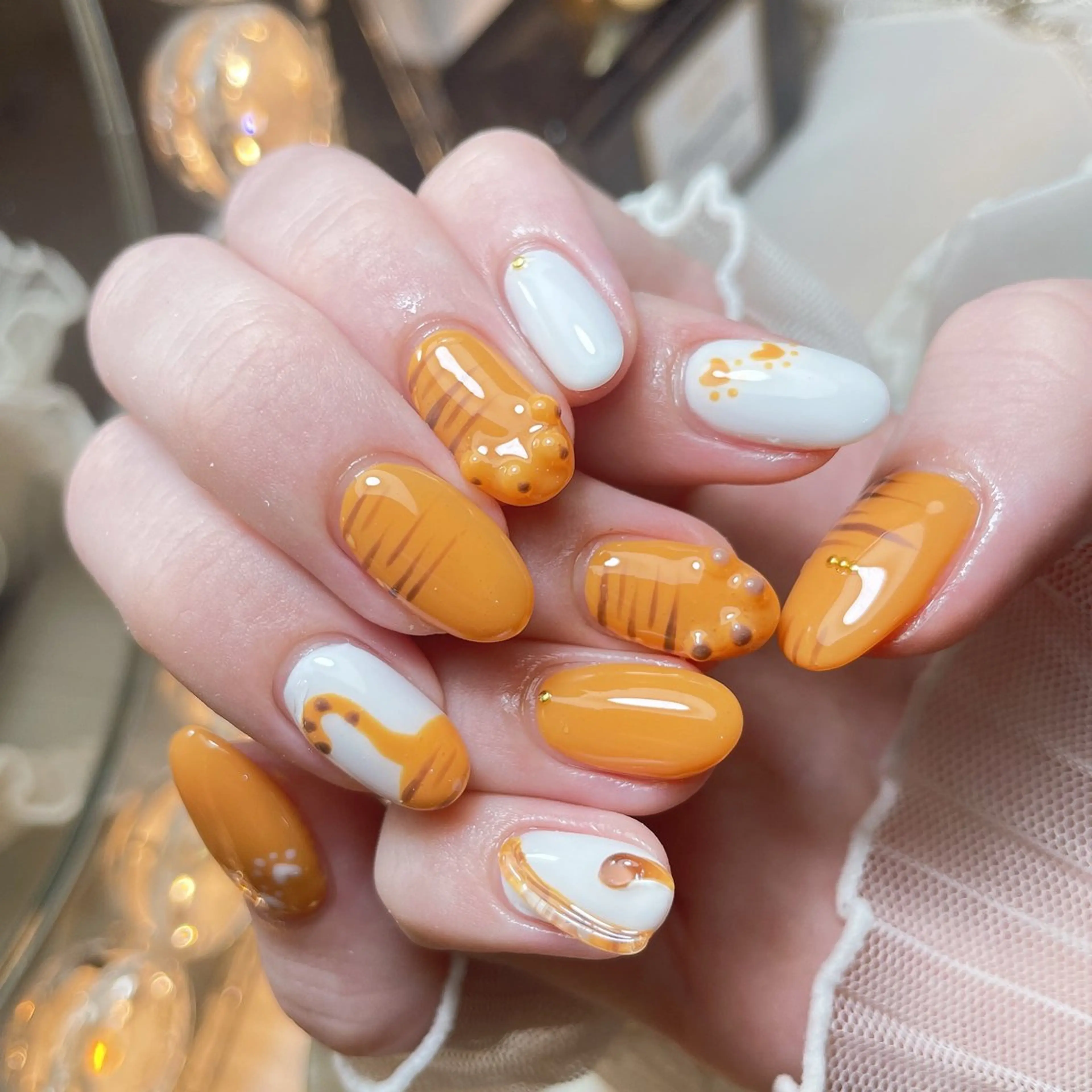 ネイル 23時まで❤︎韓国、 ワンホンネイルのネイルデザイン