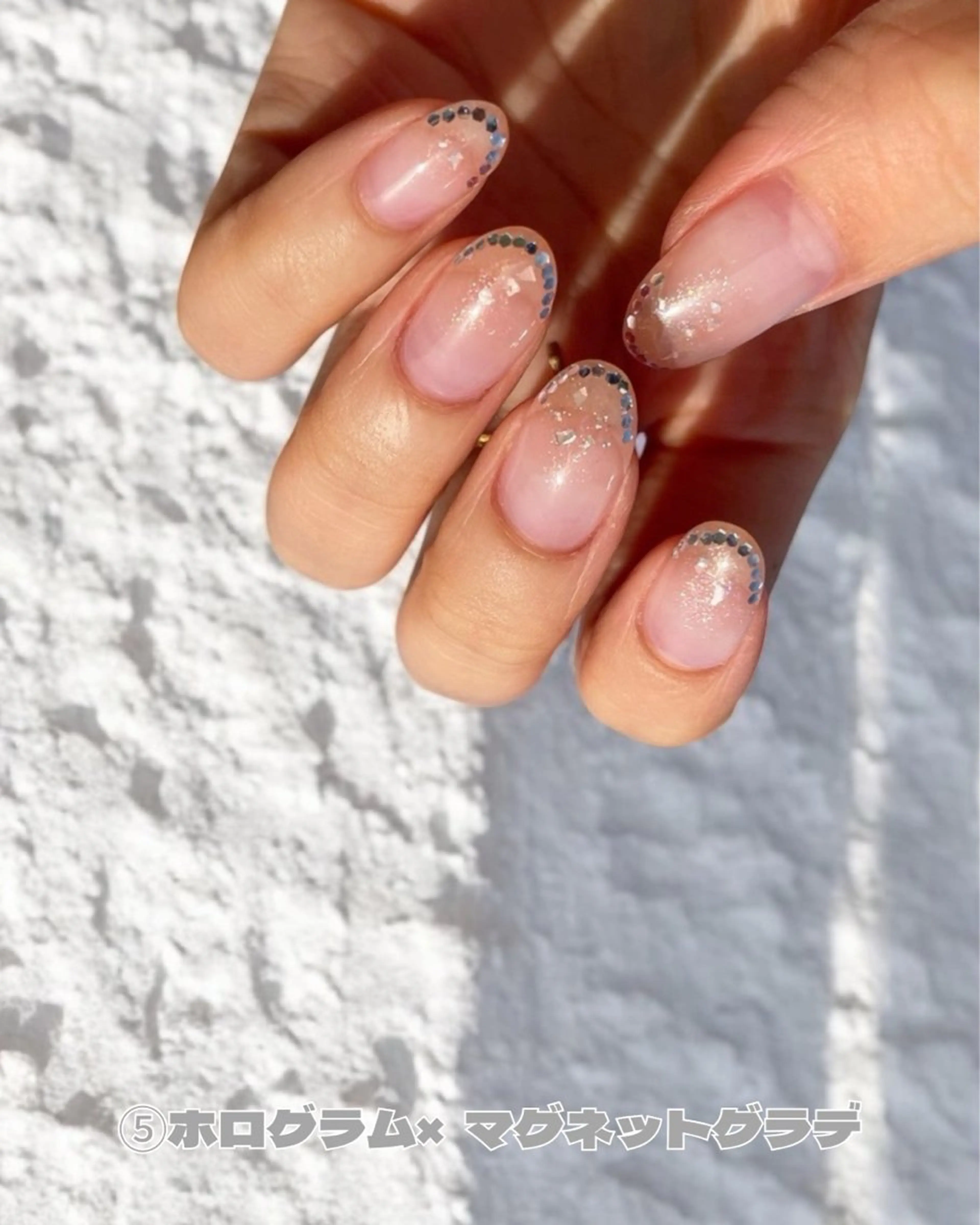 ネイル フレンチネイル ホログラムネイル マグネットネイル ハンドネイル ハンドケア nail salon　Natural Cure所属・平井 彩香のネイルデザイン