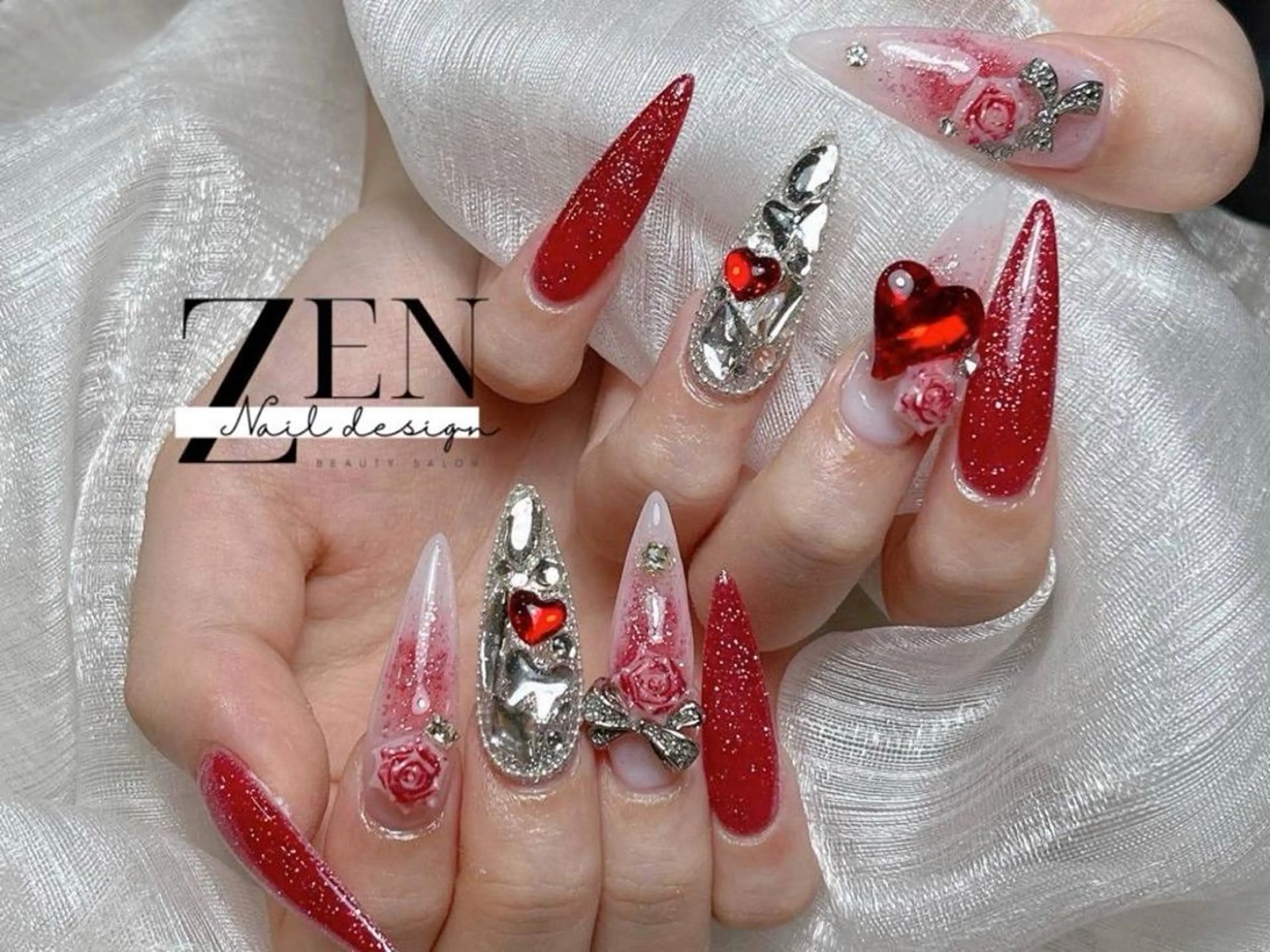 ネイル チークネイル 長さ出し フレンチネイル 韓国ネイル マグネットネイル ハンドネイル Zen Nail Design 池袋のネイルデザイン