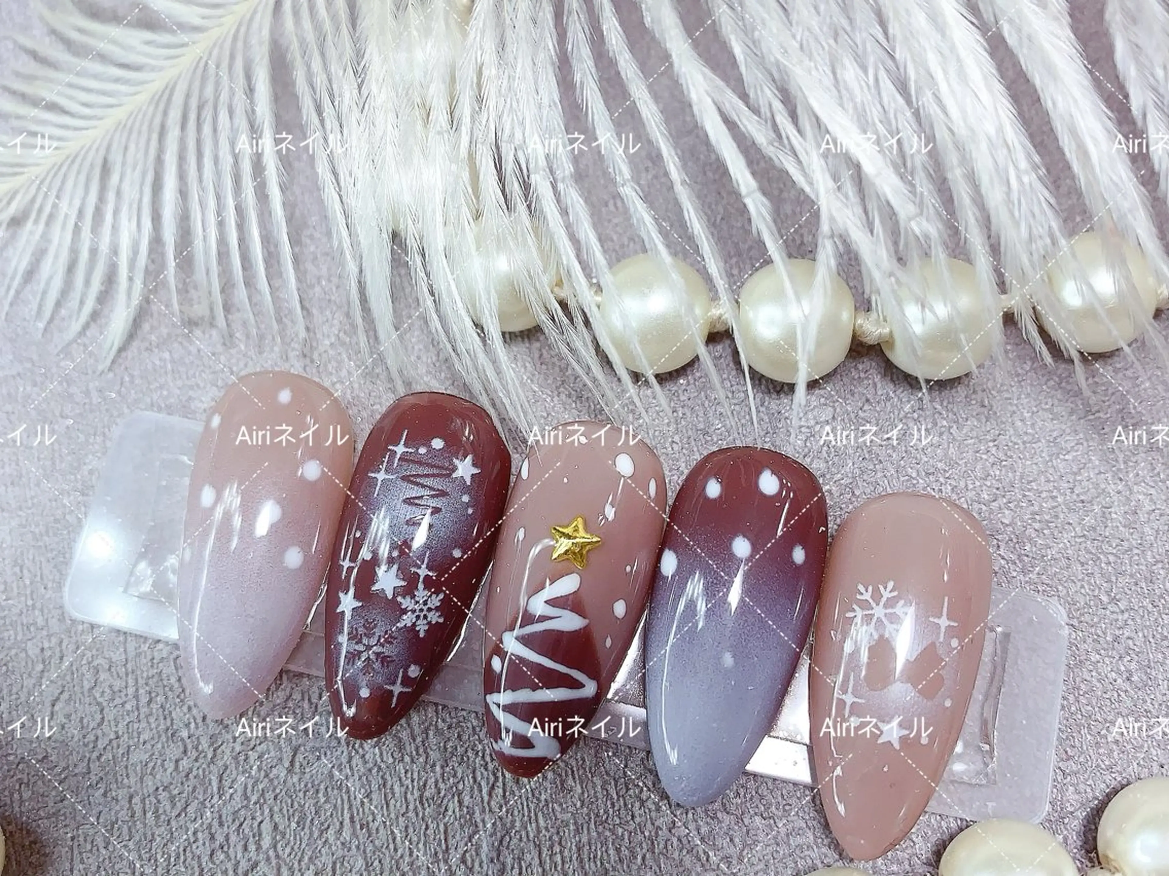 ネイル フットネイル ジェルネイル ラメ(グリッター) ラメグラデーション マグネットネイル ハンドネイル ネイルサロンAiri 長さ出し·シンプルのネイルデザイン