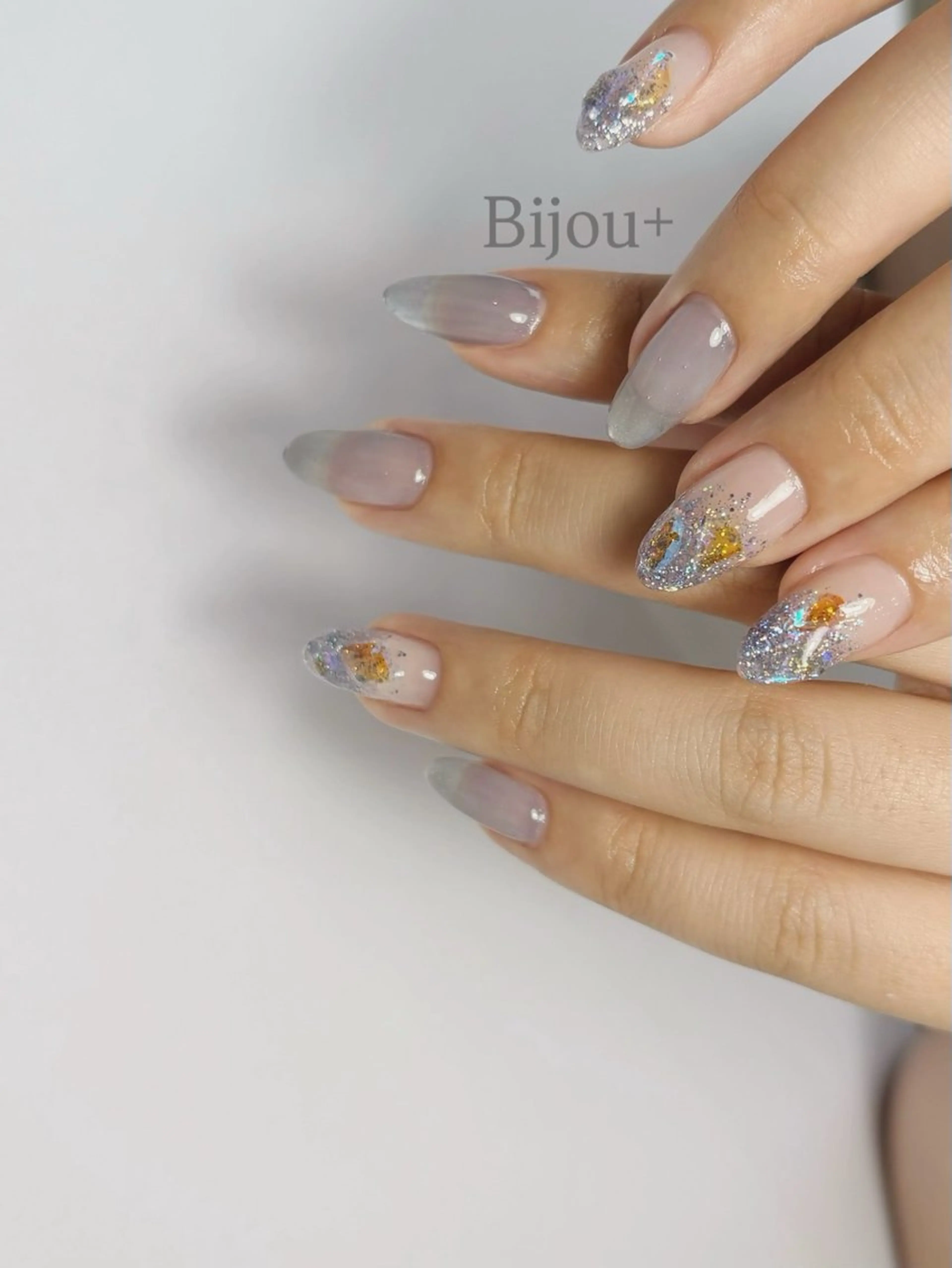 ネイル マグネットネイル オフィスネイル ストーンネイル ハンドネイル Bijou+倉敷店 S A K Iのネイルデザイン