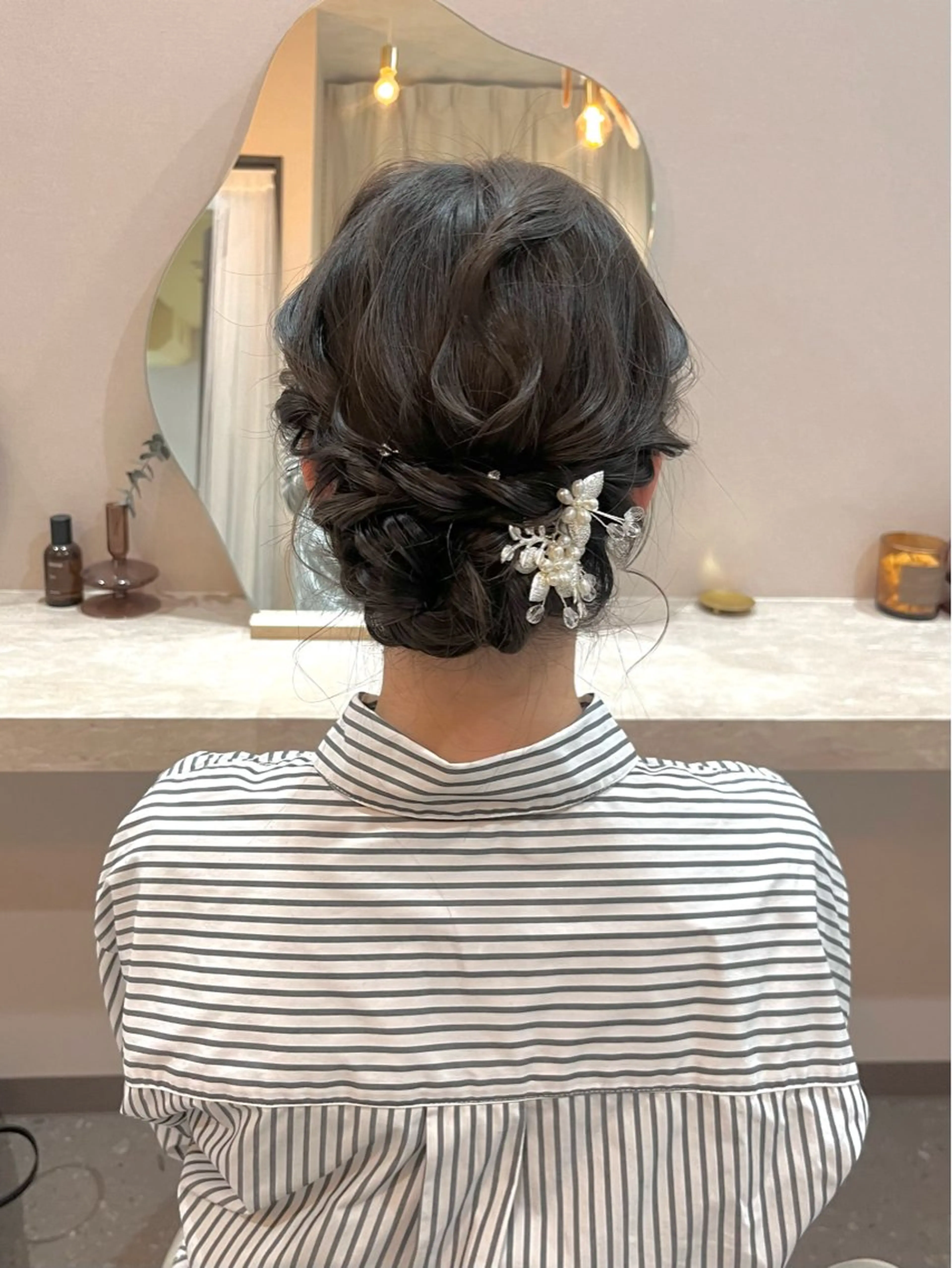セミロング ヘアアレンジ ヘアセット Mila Akariのヘアスタイル
