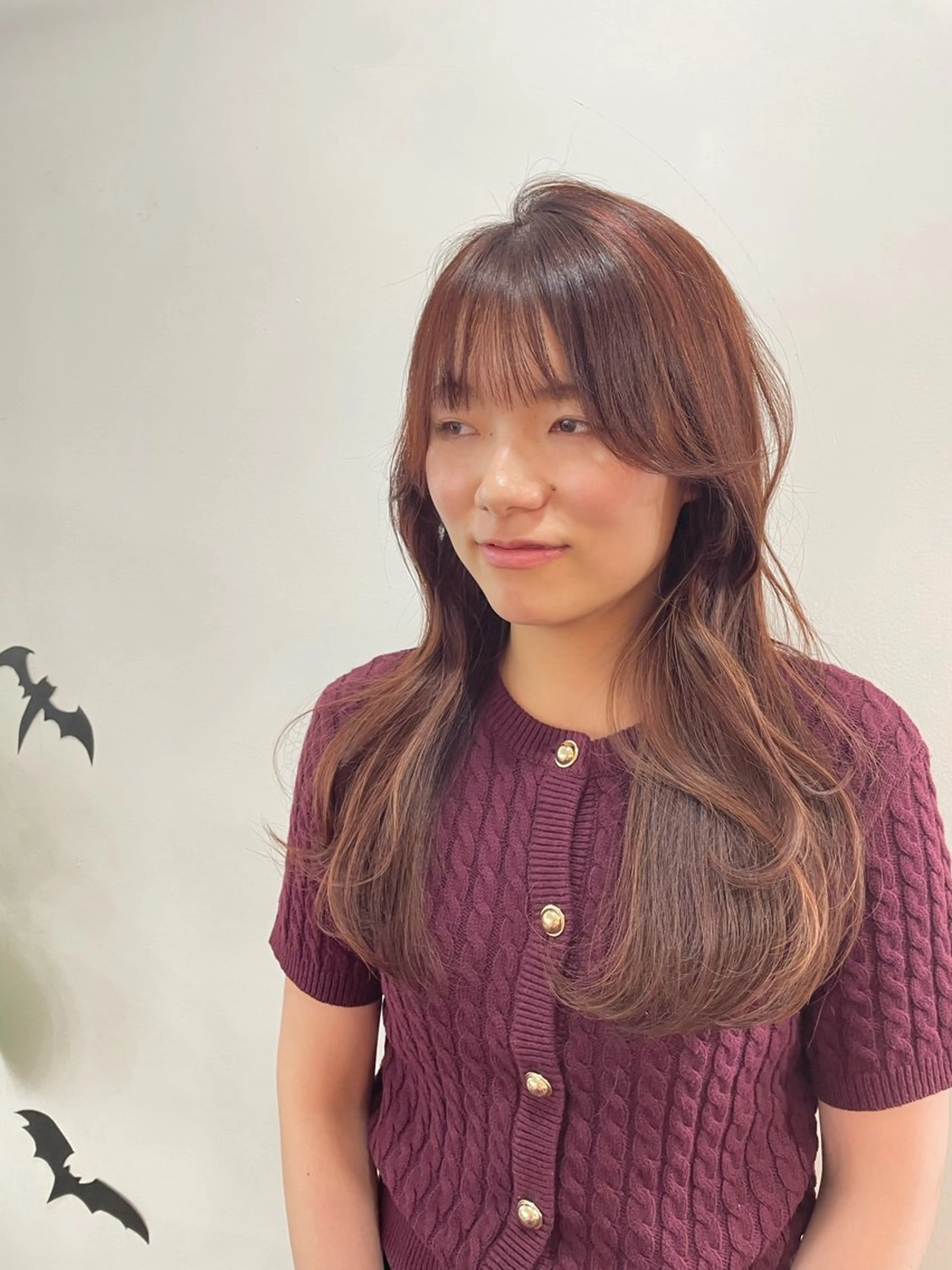 ロング カラー ブリーチ ブラウンカラー 透明感カラー ブリーチなしカラー ピンクカラー カット ヘアカラー トリートメント mopa所属・mopa_kaede /透明感カラー/ボブのヘアスタイル