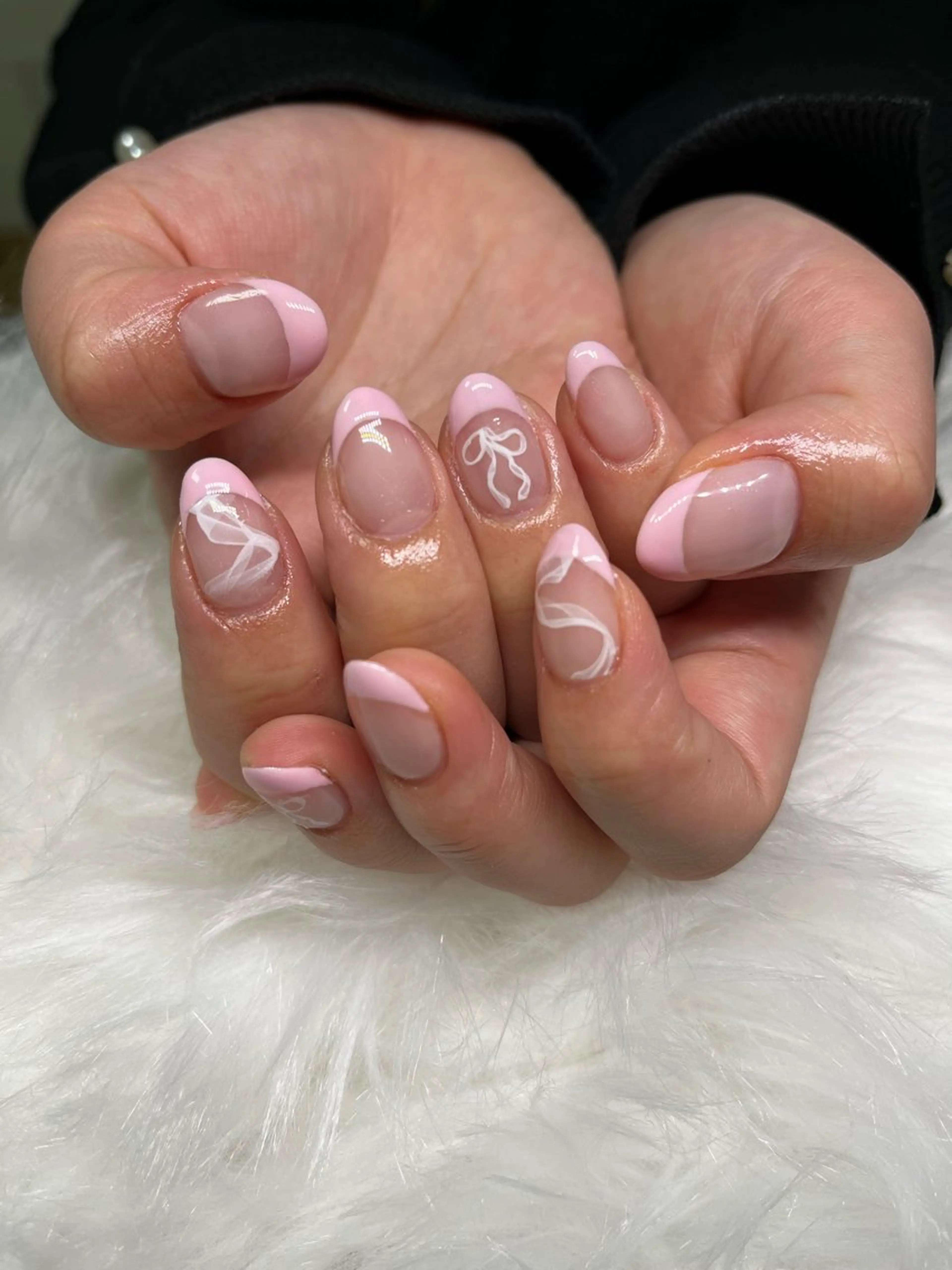 ネイル アートネイル フレンチネイル ピンク ハンドネイル 🏠自宅 サロン💅natsuのネイルデザイン