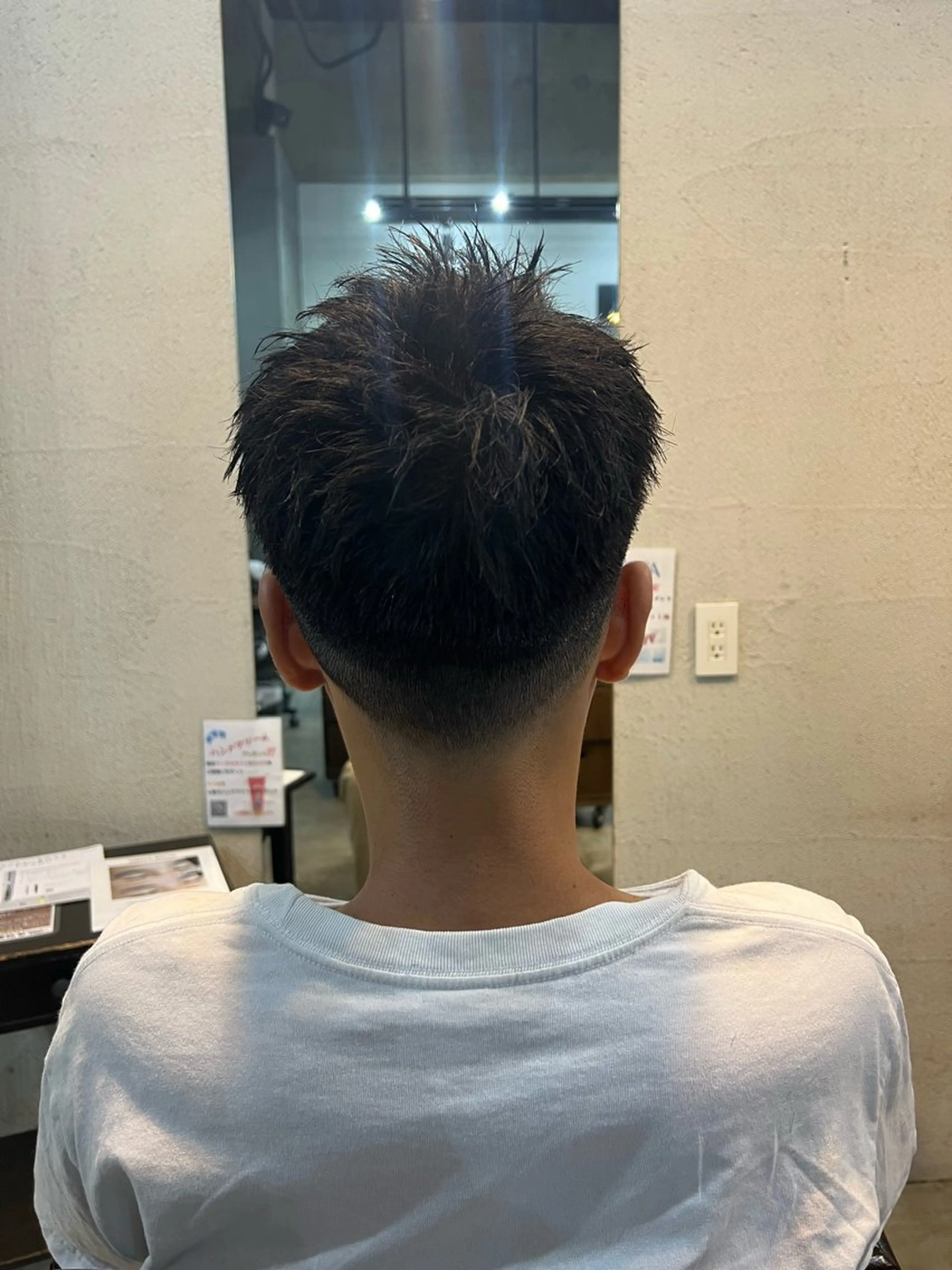 ショート メンズ アップバング フェードカット Men's NAM 八角のヘアスタイル