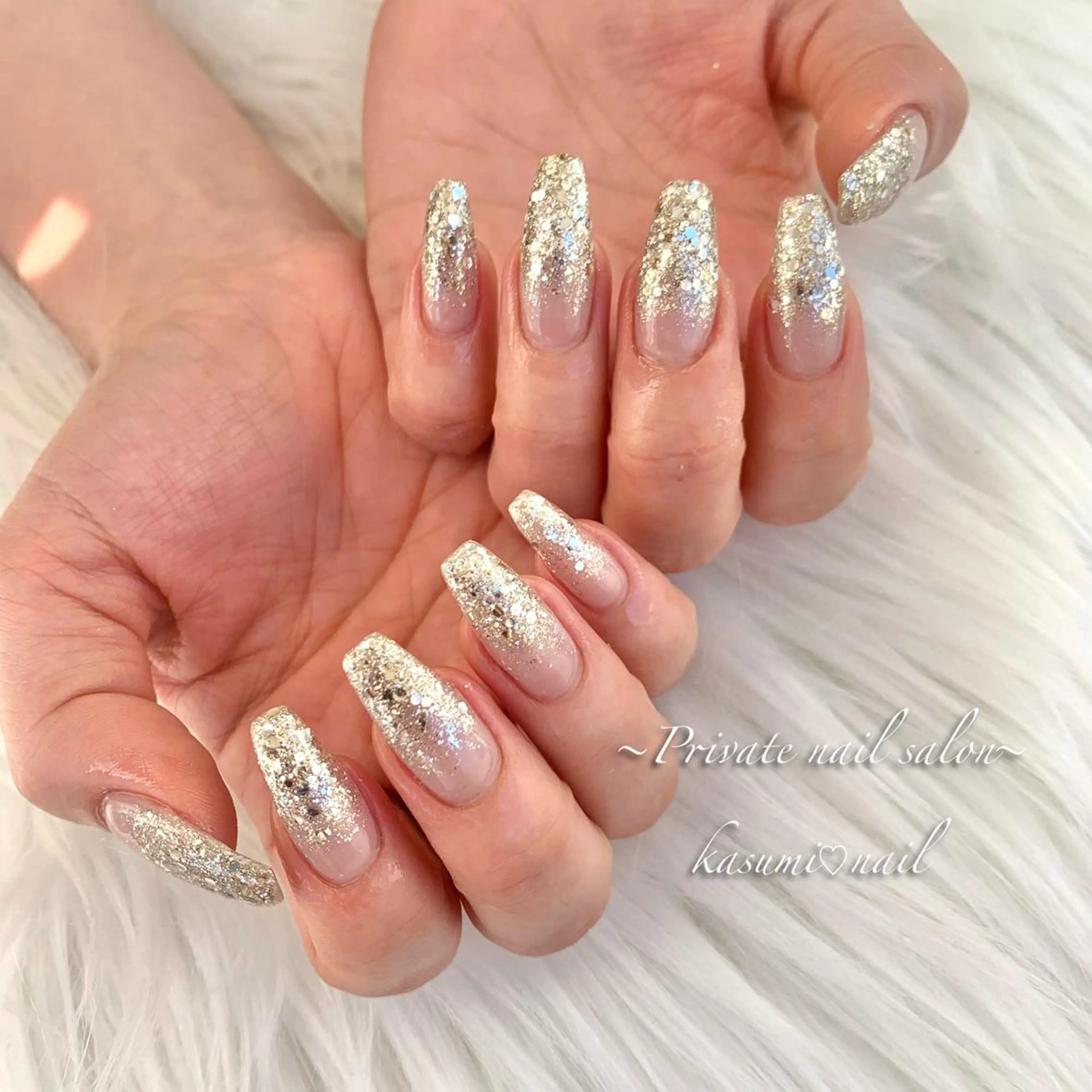 ネイル アートネイル ラメ(グリッター) マグネットネイル ミラーネイル 持ち込み KASUMI♡ Nailのネイルデザイン