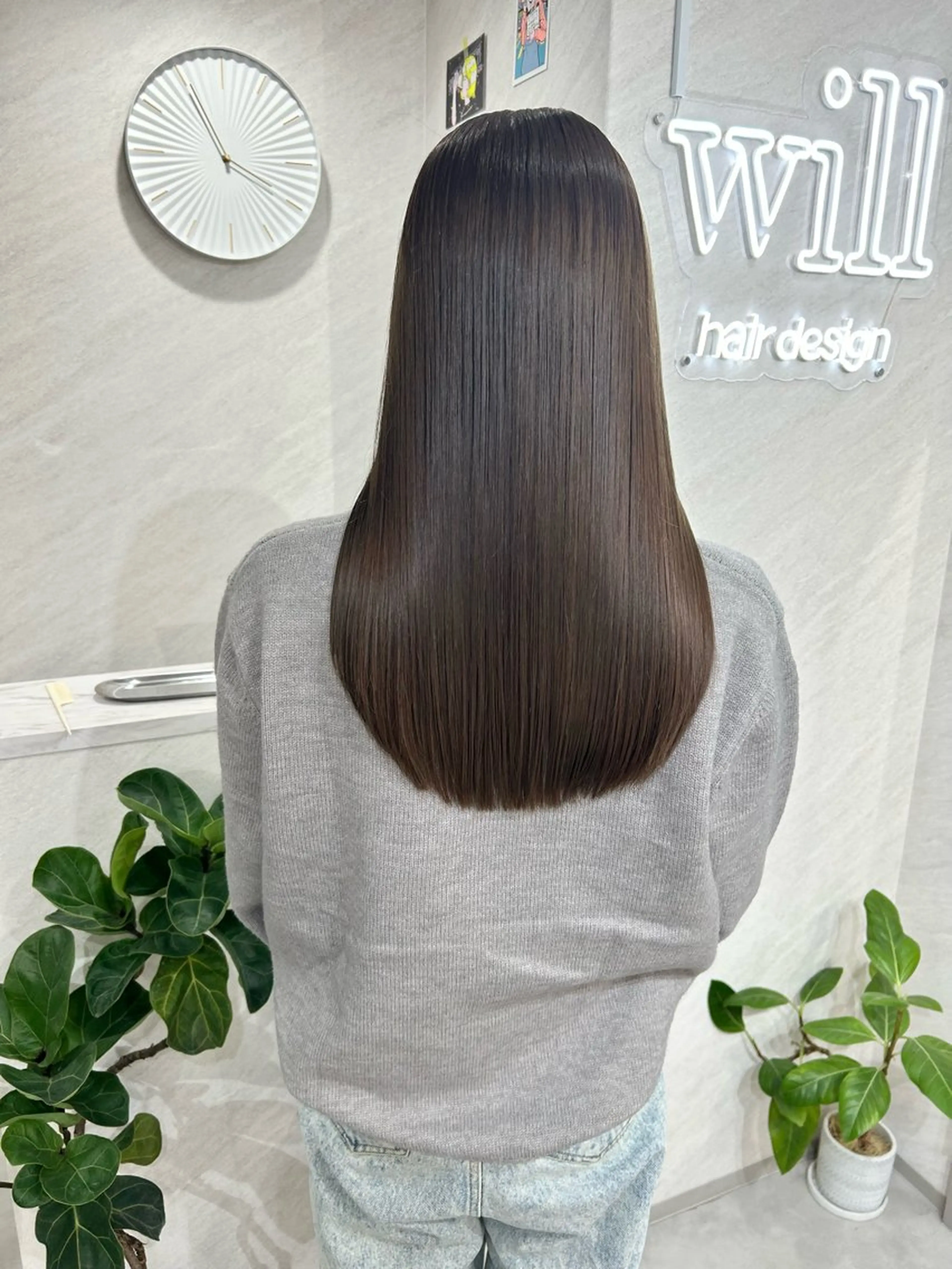 ロング カット ヘアカラー 縮毛矯正 トリートメント 髪質改善will hairdesignのヘアスタイル