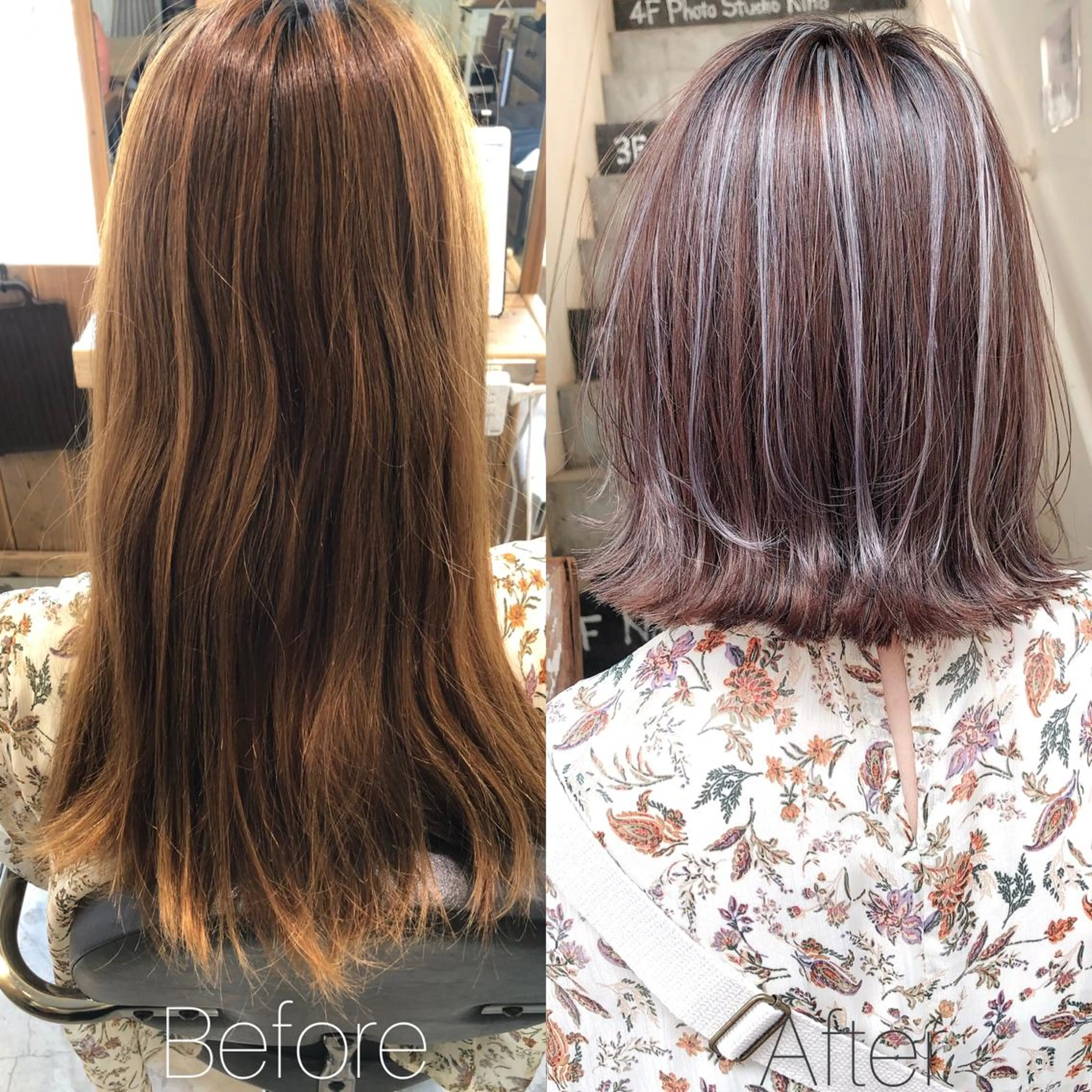 ミディアム カラー デザインカラー カット 舘野 太嘉宏のヘアスタイル