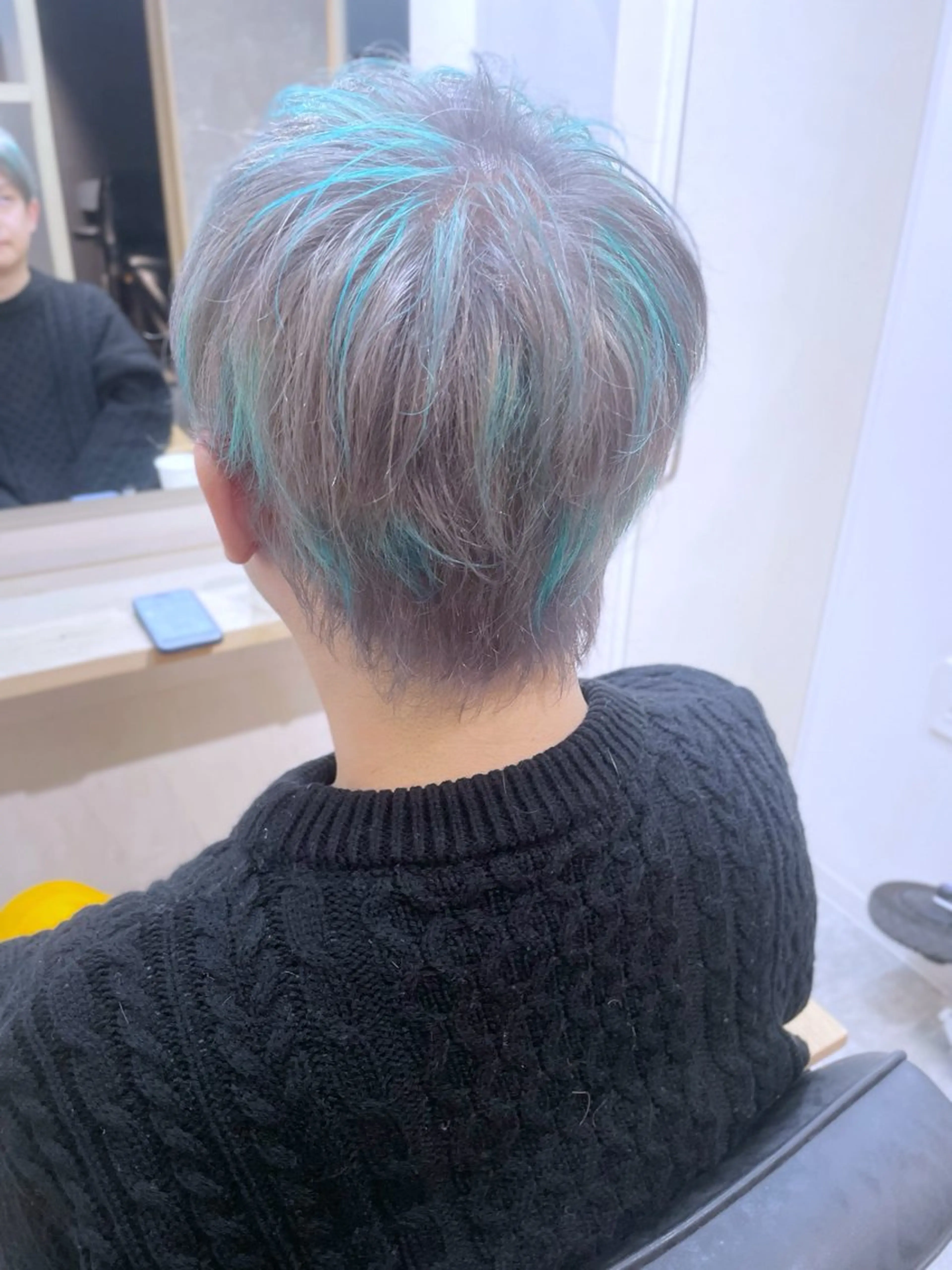 ミディアム カラー メンズ カット ヘアカラー トリートメント EMANON新宿南口所属・🦄中性ウルフ ☁️Shiori🦄のヘアスタイル
