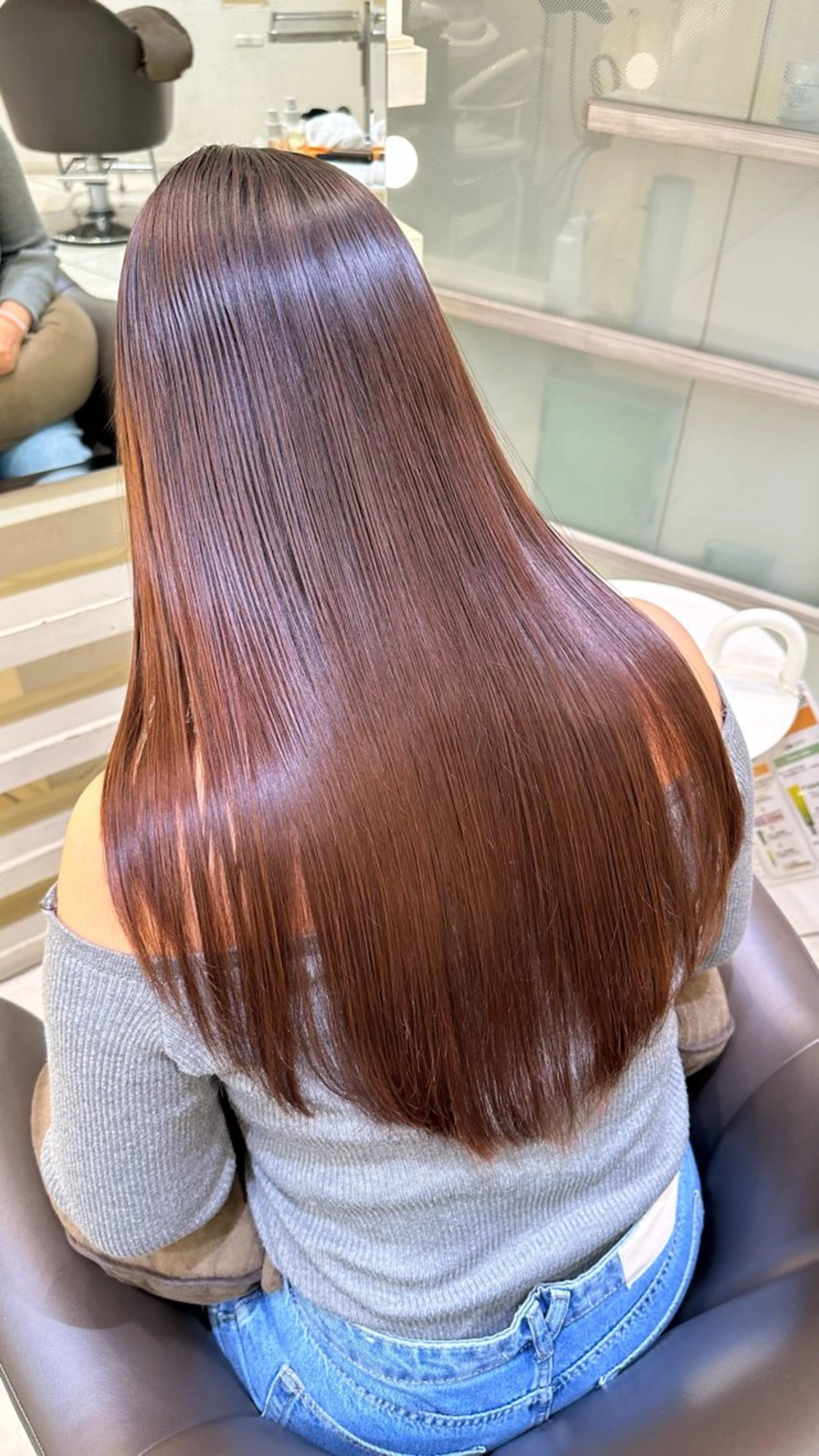 ロング 髪質改善 縮毛矯正 🤎ハイライト/ 艶カラー/銀座🤎のヘアスタイル